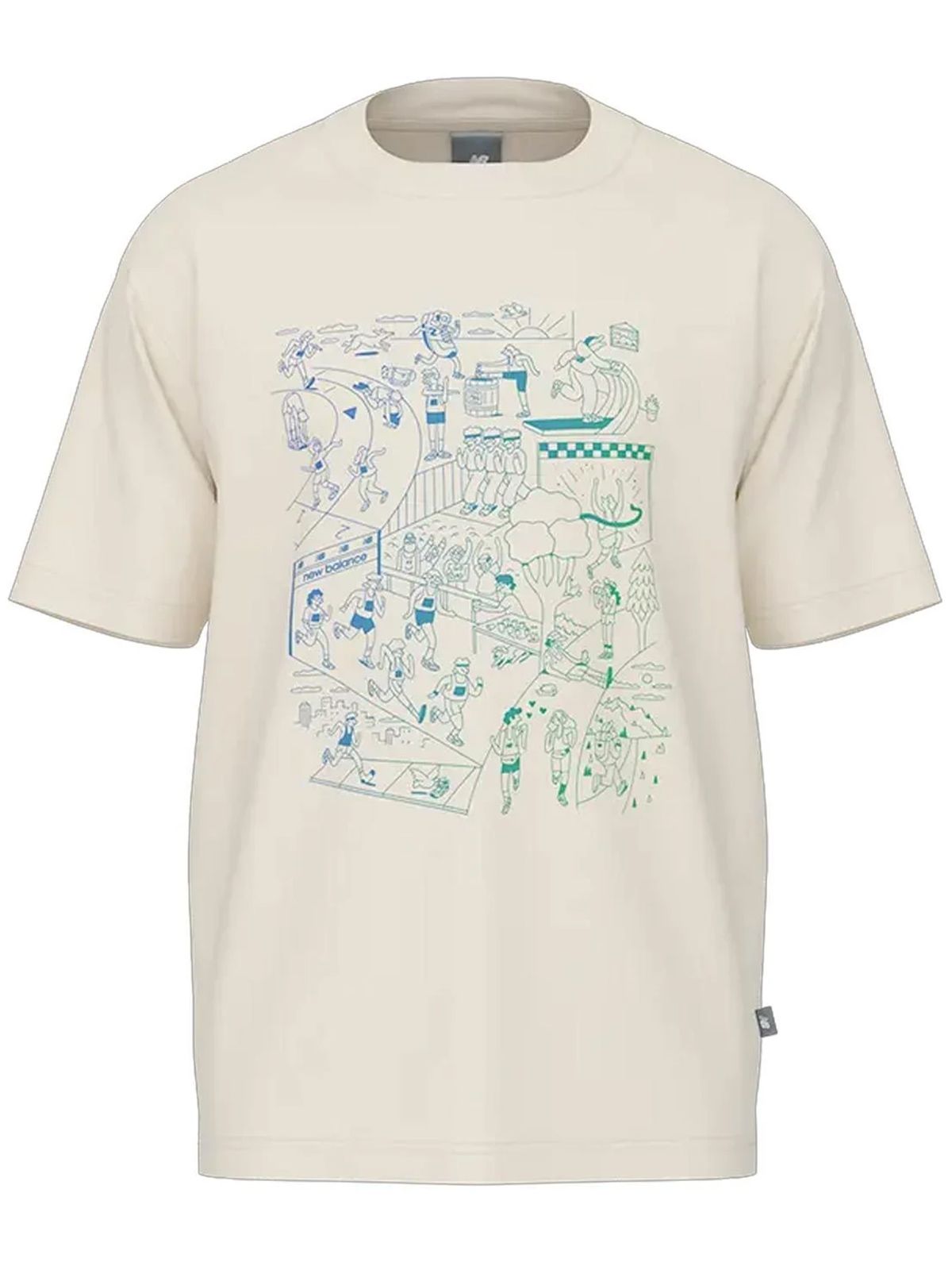 ATHLETICS RUN MURAL T-SHIRT #PERMAFROST NEW BALANCE T-shirt MT53916PEF