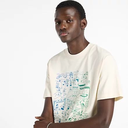 ATHLETICS RUN MURAL T-SHIRT #PERMAFROST NEW BALANCE T-shirt MT53916PEF