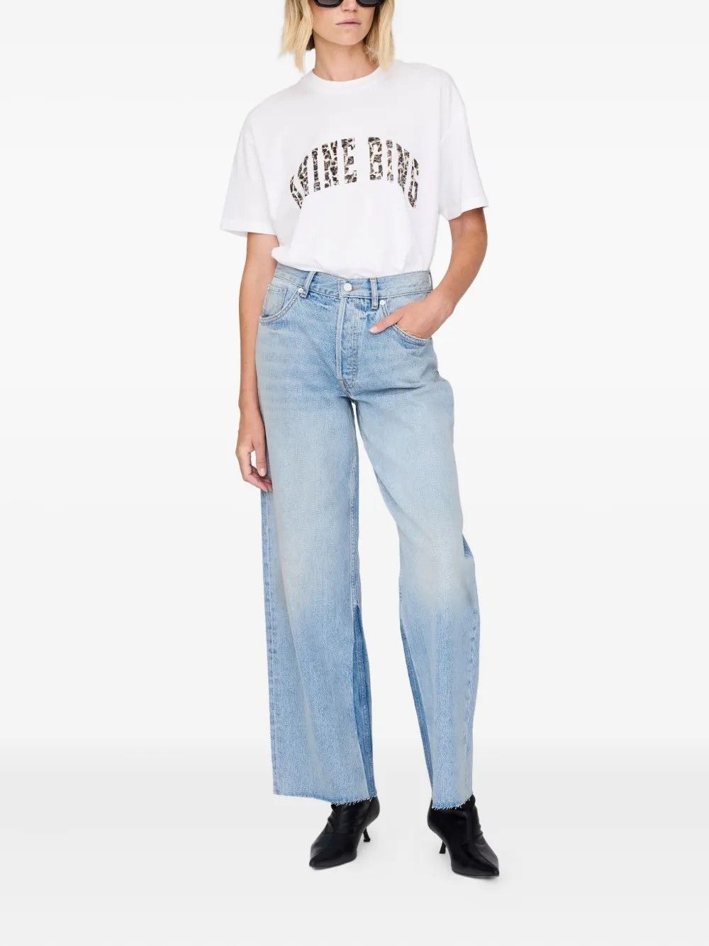 WALKER TEE LEOPARD #IVORY  ANINE BING T-shirt A 08 12128 IVY1