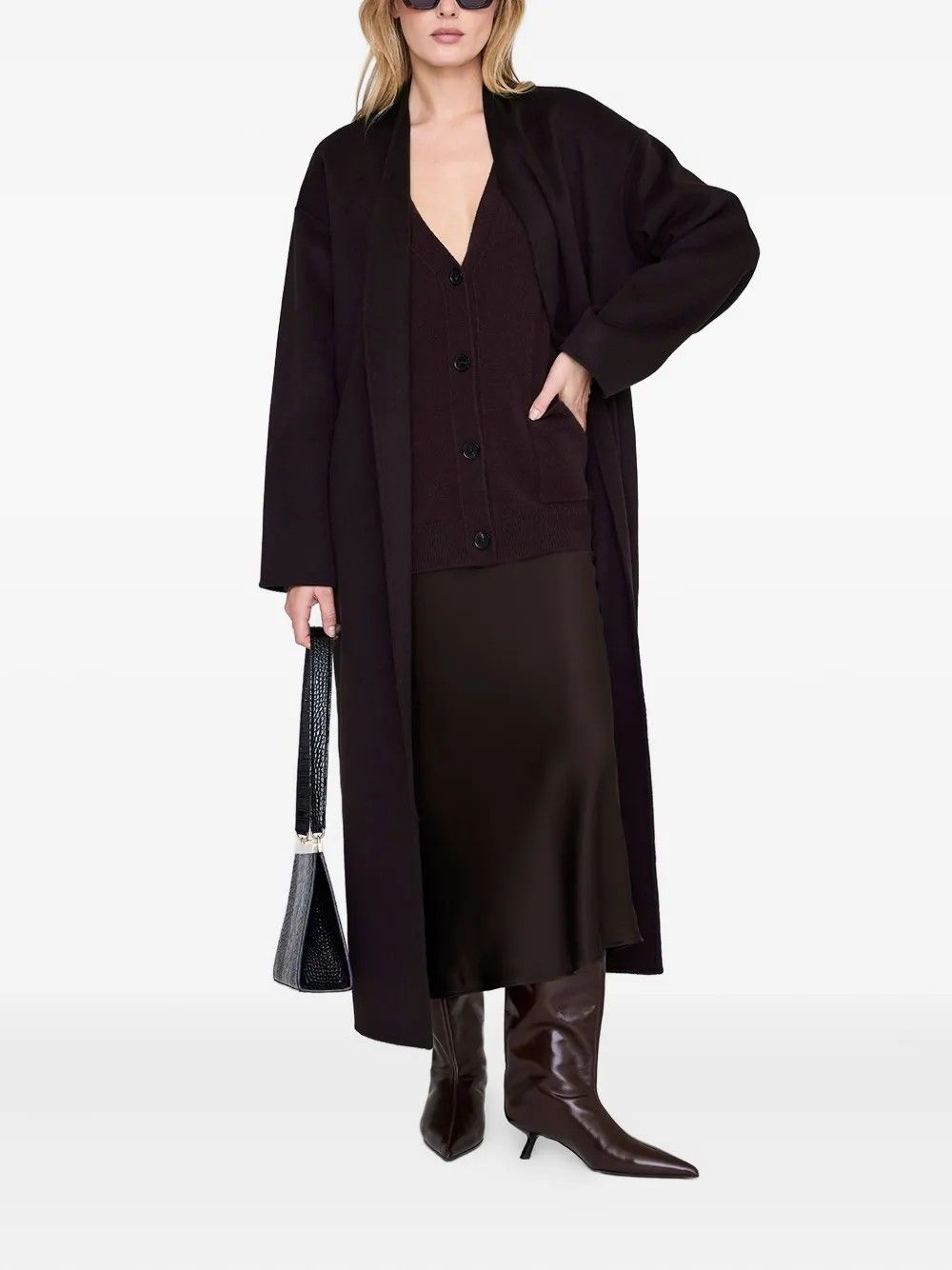 BAR SILK SKIRT #DEEP BROWN  ANINE BING Skirt A 04 4001 BWN43