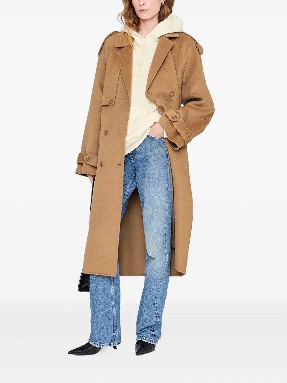 HARVEY SWEATSHIRT #WASHED CREAM  ANINE BING Sweater A 08 11858 WKHA3