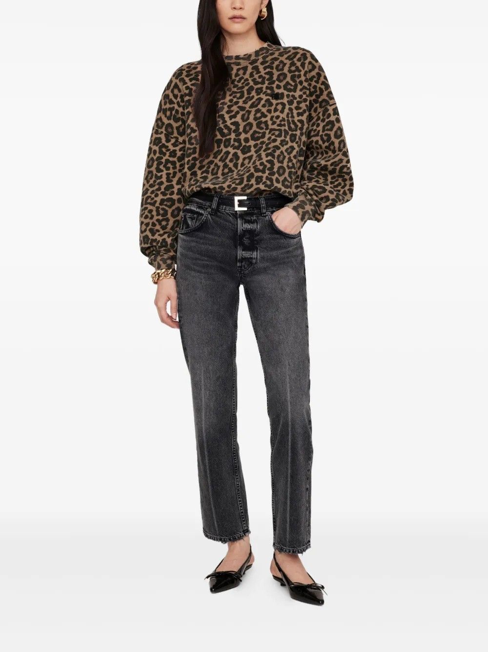 MILES SWEATSHIRT #LEOPARD  ANINE BING Jersey A 08 11155 MTL59