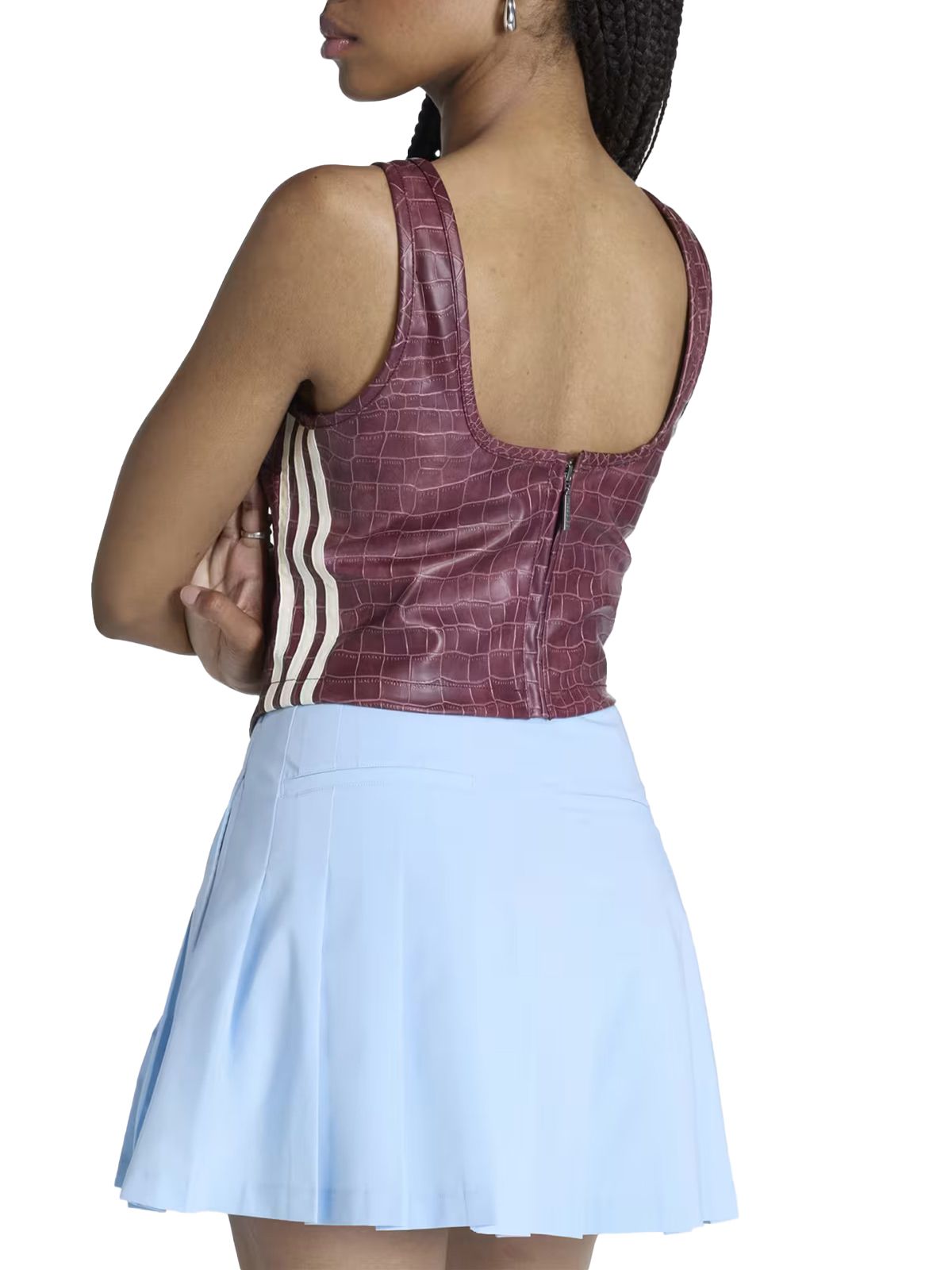 PLEATHER CORSET #MAROON ADIDAS ORIGINALS Top KD8786