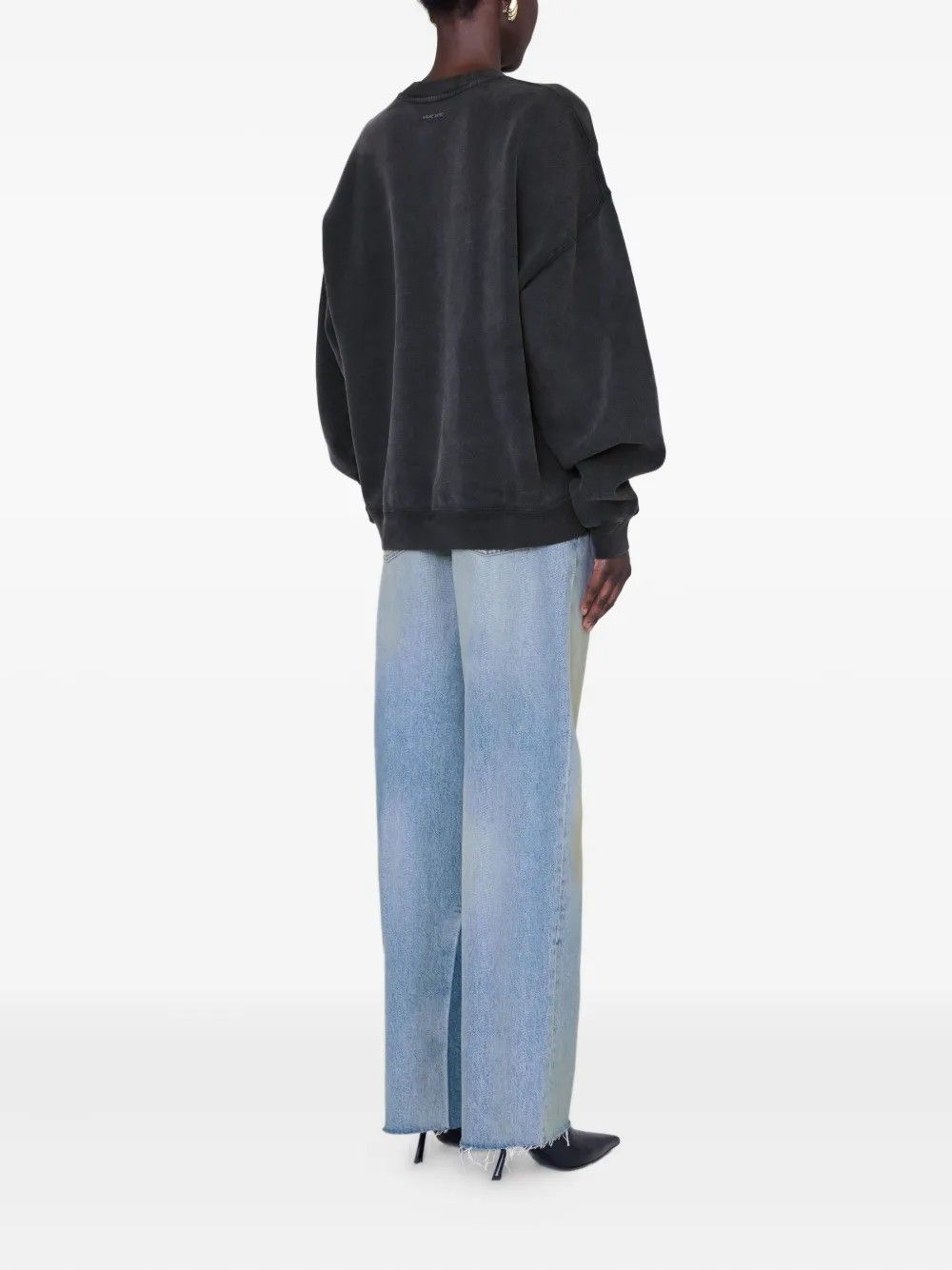 MILES SWEATSHIRT LEOPARD #WASHED BLACK  ANINE BING Sweater A 08 12110 WBL1