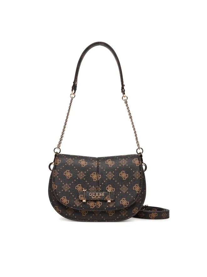 CARRIE LOGO FLAP SHOULDER BAG #ESPRESSO LOGO GUESS  Bags HWGP98 98200 ESL