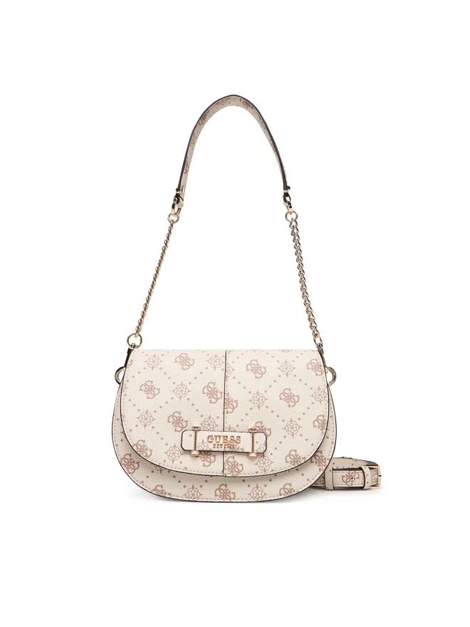 CARRIE LOGO FLAP SHOULDER BAG #VANILLA LOGO GUESS  Bags HWGP98 98200 VNO