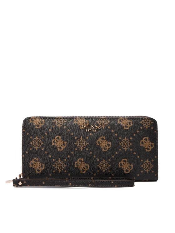 CARRIE LOGO SLG LRG ZIP AROUND #ESPRESSO LOGO GUESS  Accessories SWGP98 98146 ESL