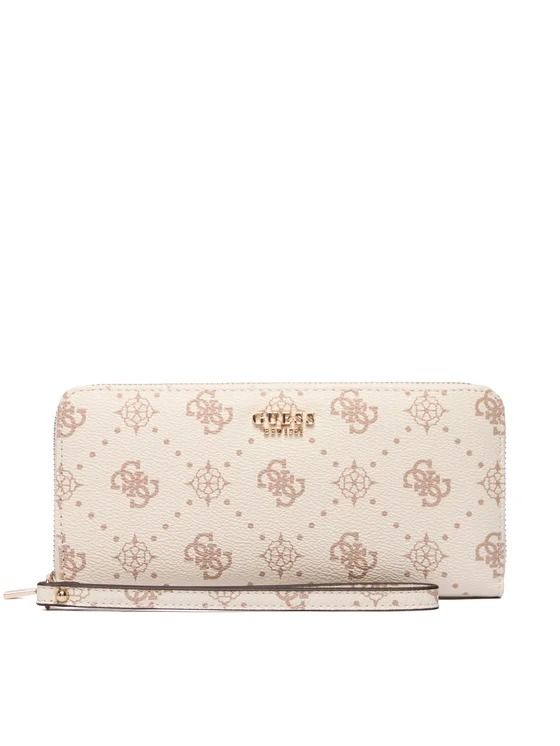 CARRIE LOGO SLG LRG ZIP AROUND #VANILLA LOGO GUESS  Accessories SWGP98 98146 VNO