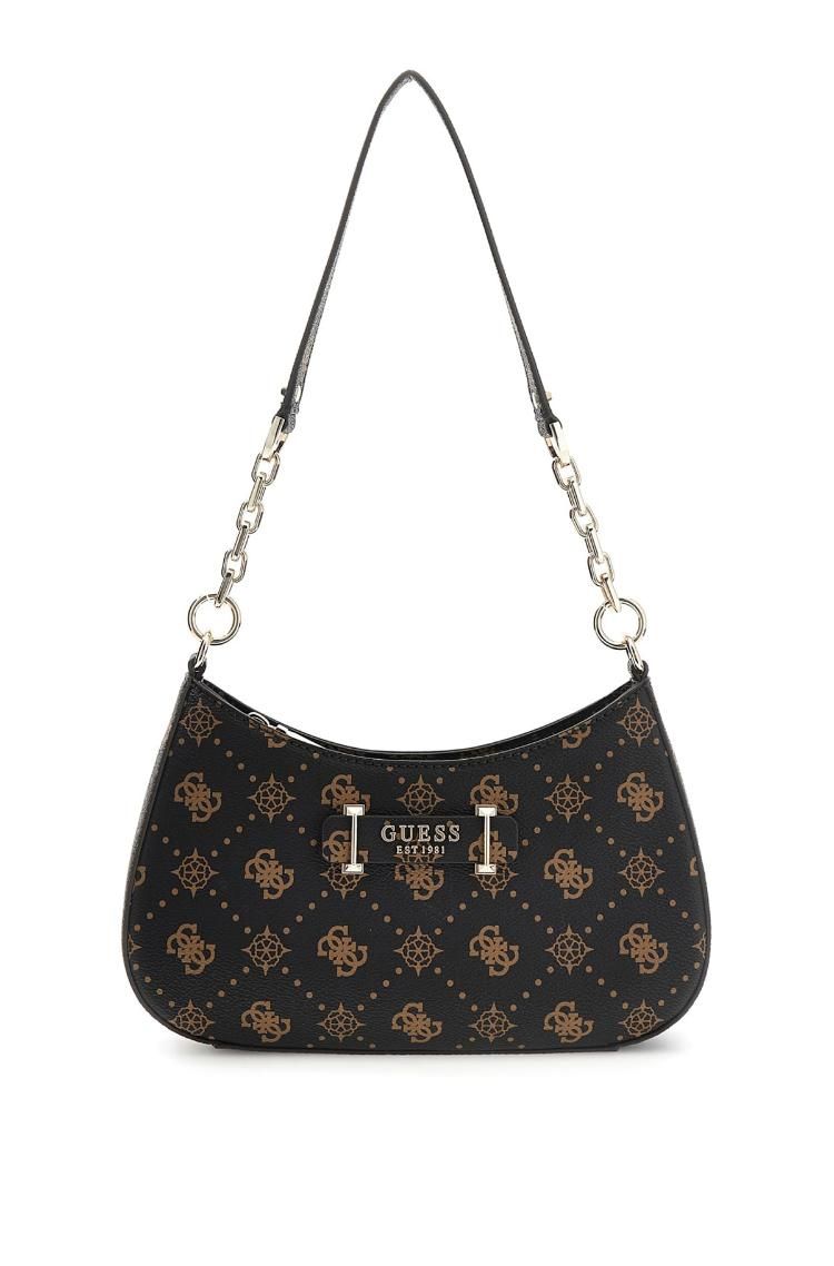 CARRIE LOGO TOP ZIP SHLDR BAG #ESPRESSO LOGO GUESS  Bags HWGP98 98180 ESL