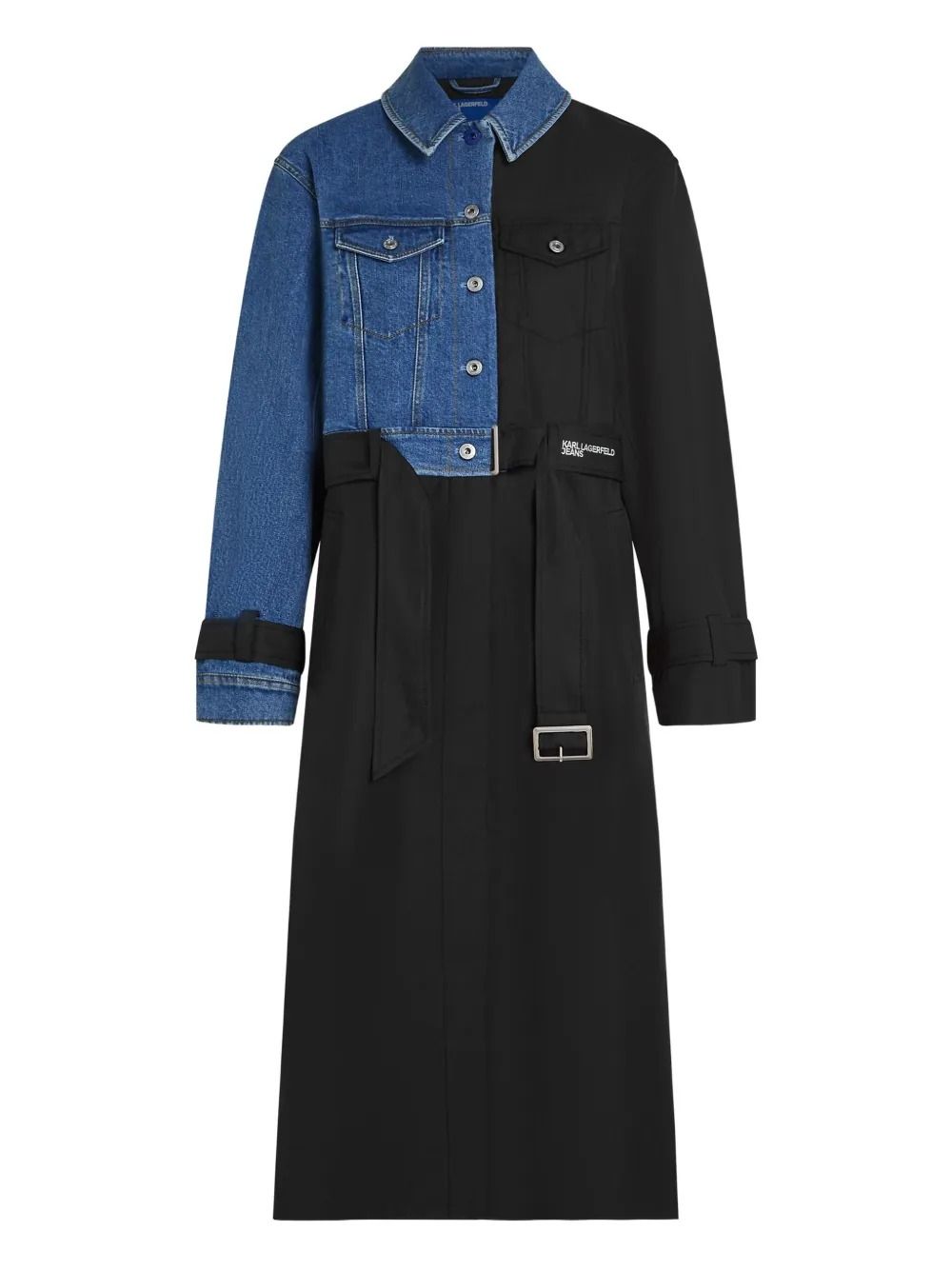 KLJ MIXED MATERIAL TRENCH WASHED BLUE-BLACK #1GK KARL LAGERFELD Capispalla B1W150281GK
