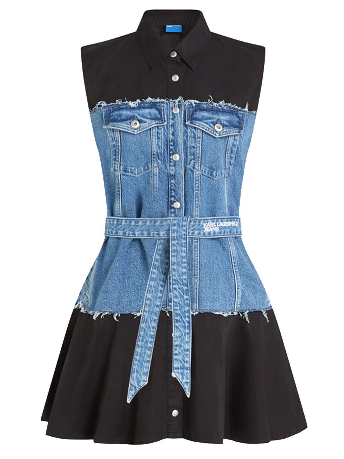 KLJ MIXED MATERIAL DRESS BLUE-BLACK #1GK KARL LAGERFELD Vestiti B1W13035