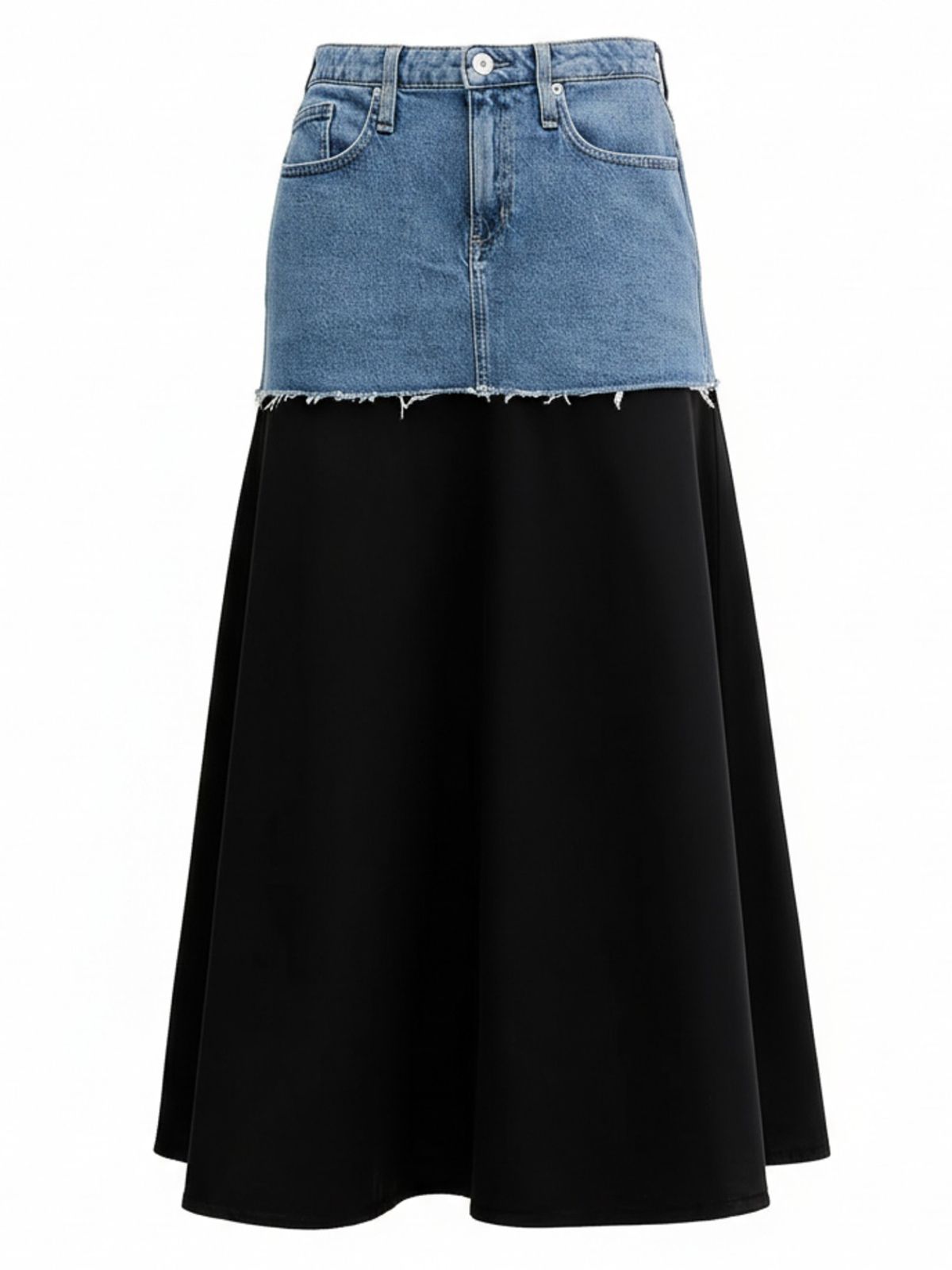 KLJ MIXED DENIM MAXI SKIRT BLUE-BLACK #1GK KARL LAGERFELD Gonne B1W12019
