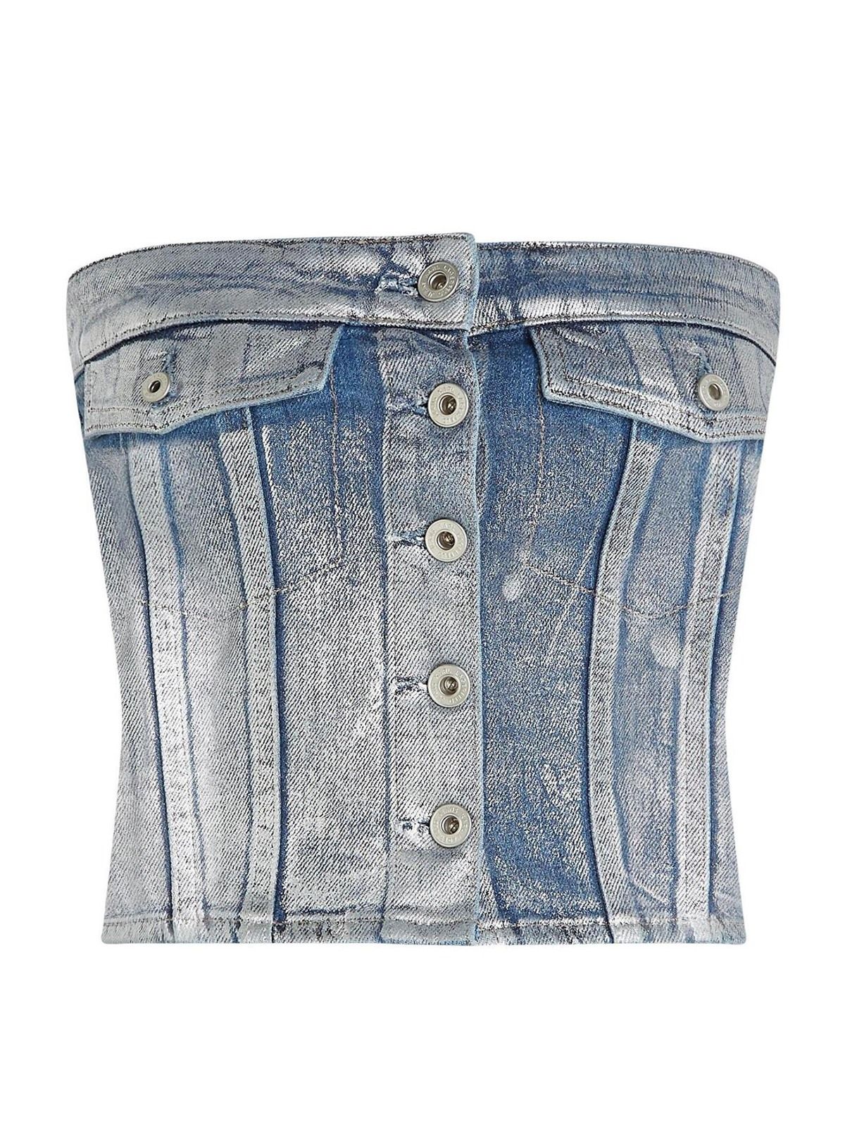 KLJ DENIM BUSTIER COATED BLUE #1MX KARL LAGERFELD Top B1W11023