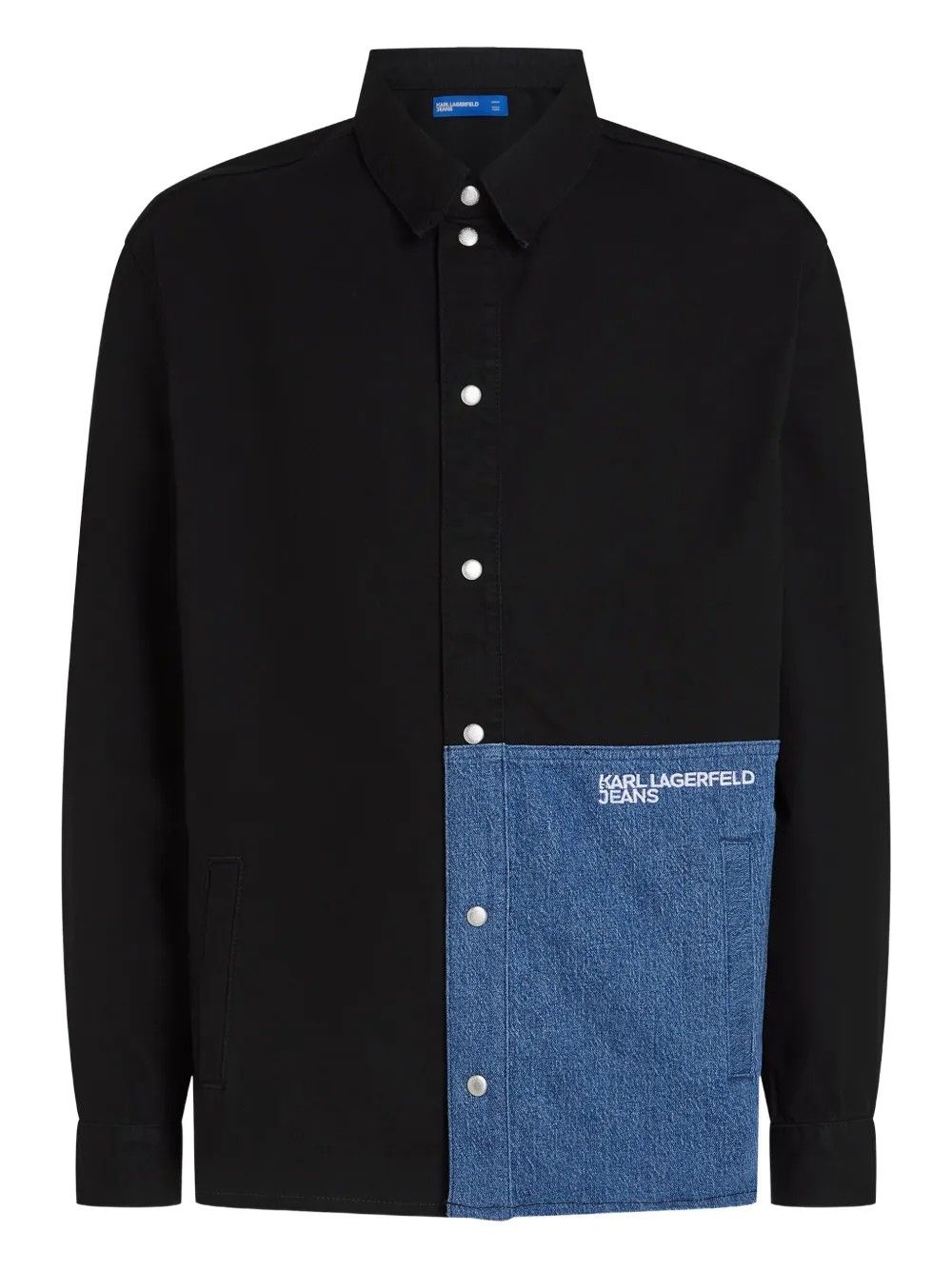 KLJ REG BLOCKED OVERSHIRT WASHED BLUE-BLACK #1GK KARL LAGERFELD Camicie B1M160111GK