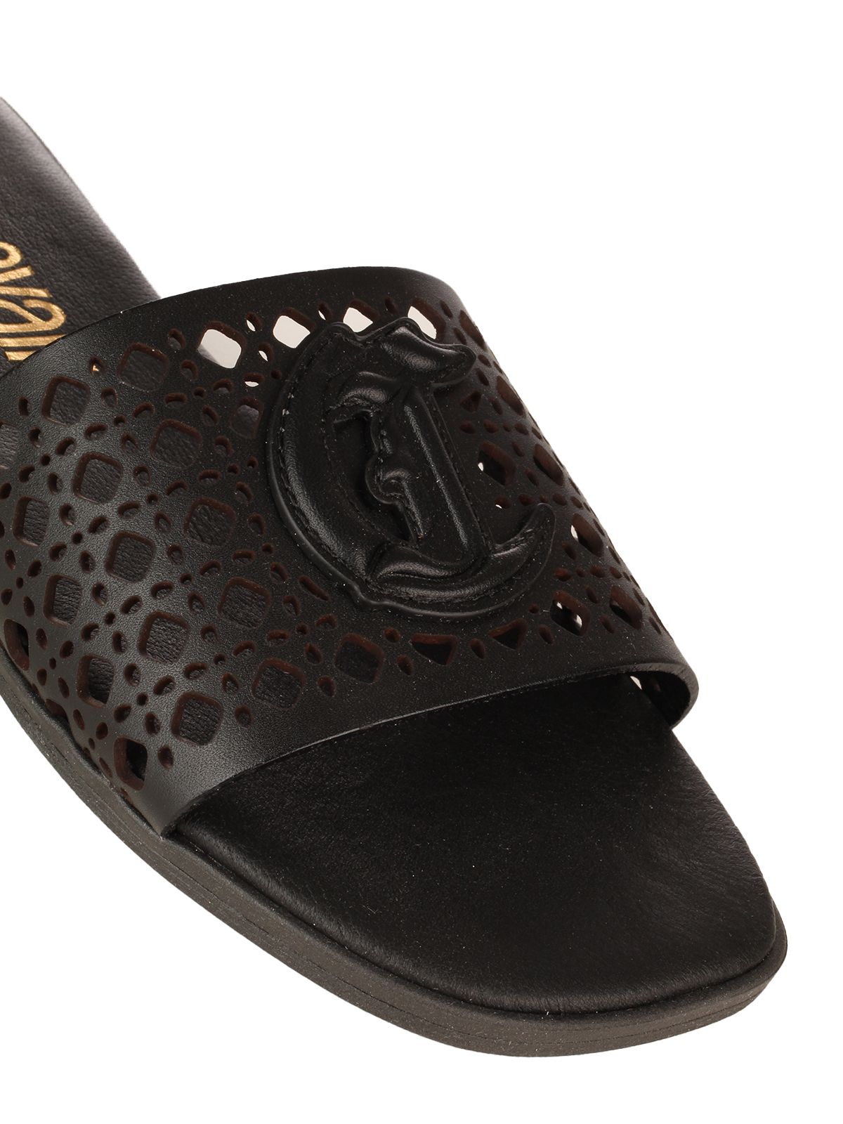 FONDO ELISIE LEATHER +JC LOGO BLACK #899 JUST CAVALLI Shoes 80RA3S82 ZPB95