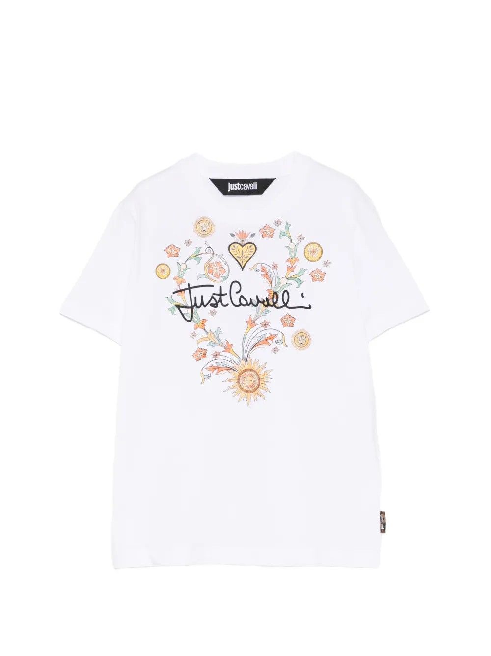 LOGO SIGN TWIGS COTTON JERSEY WHITE #003 JUST CAVALLI T-shirt 80PAHT28 CJ500