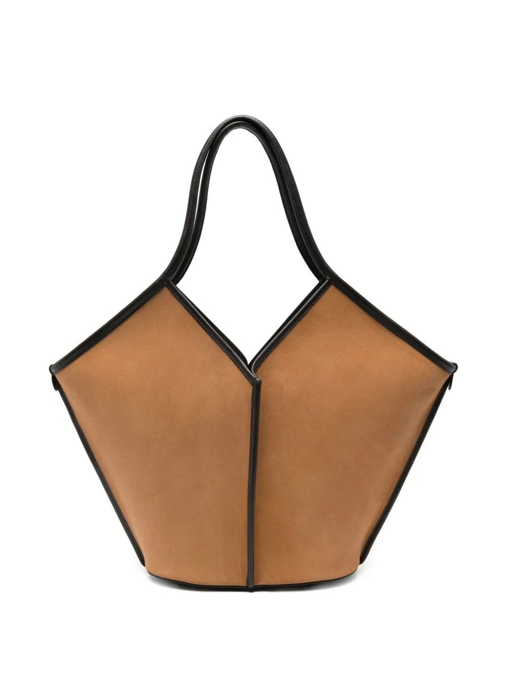 SUEDE TOTE #GREY/DARK BROWN HEREU Bags CALELLA SUEDE