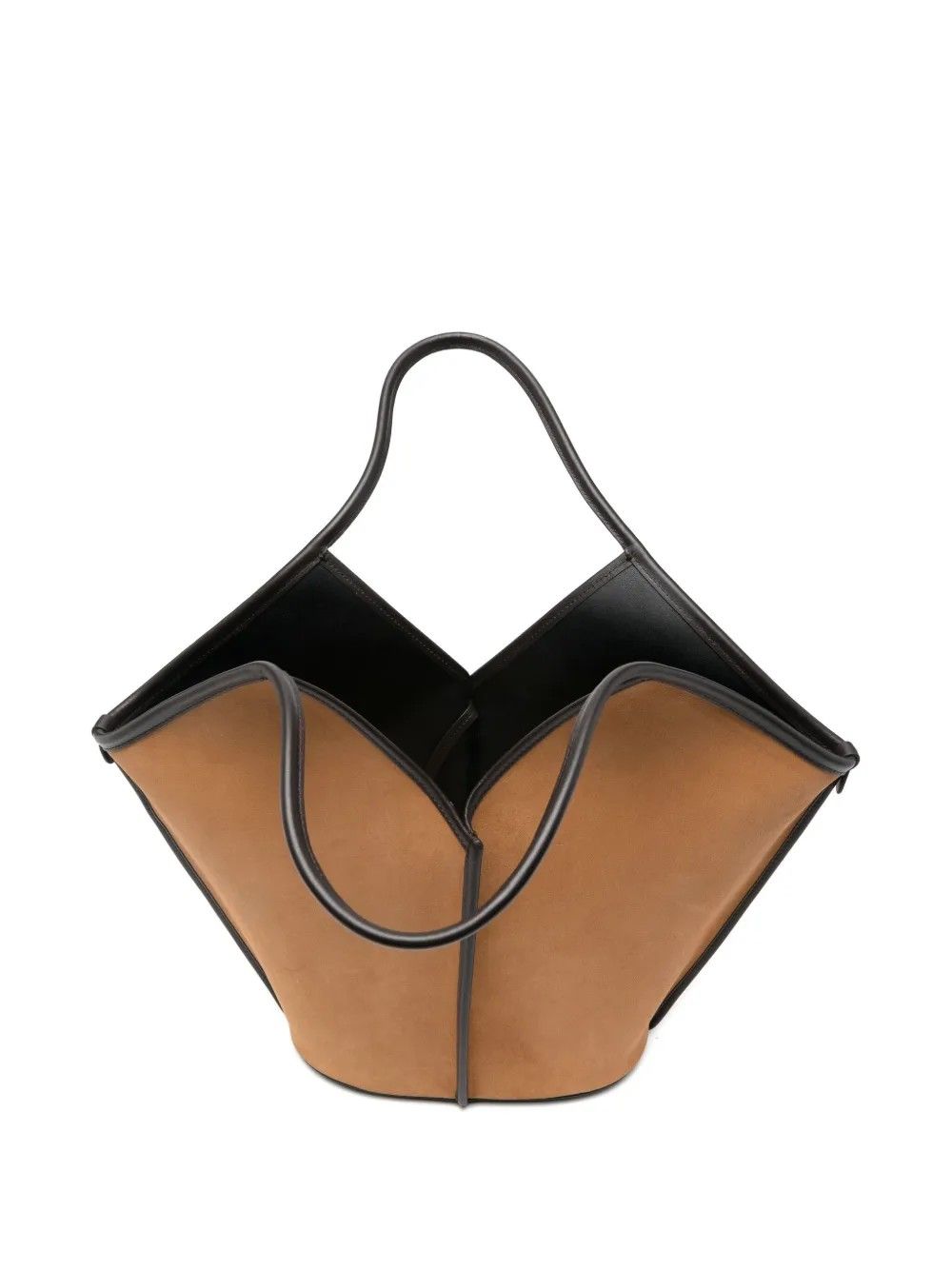 SUEDE TOTE #GREY/DARK BROWN HEREU Bags CALELLA SUEDE