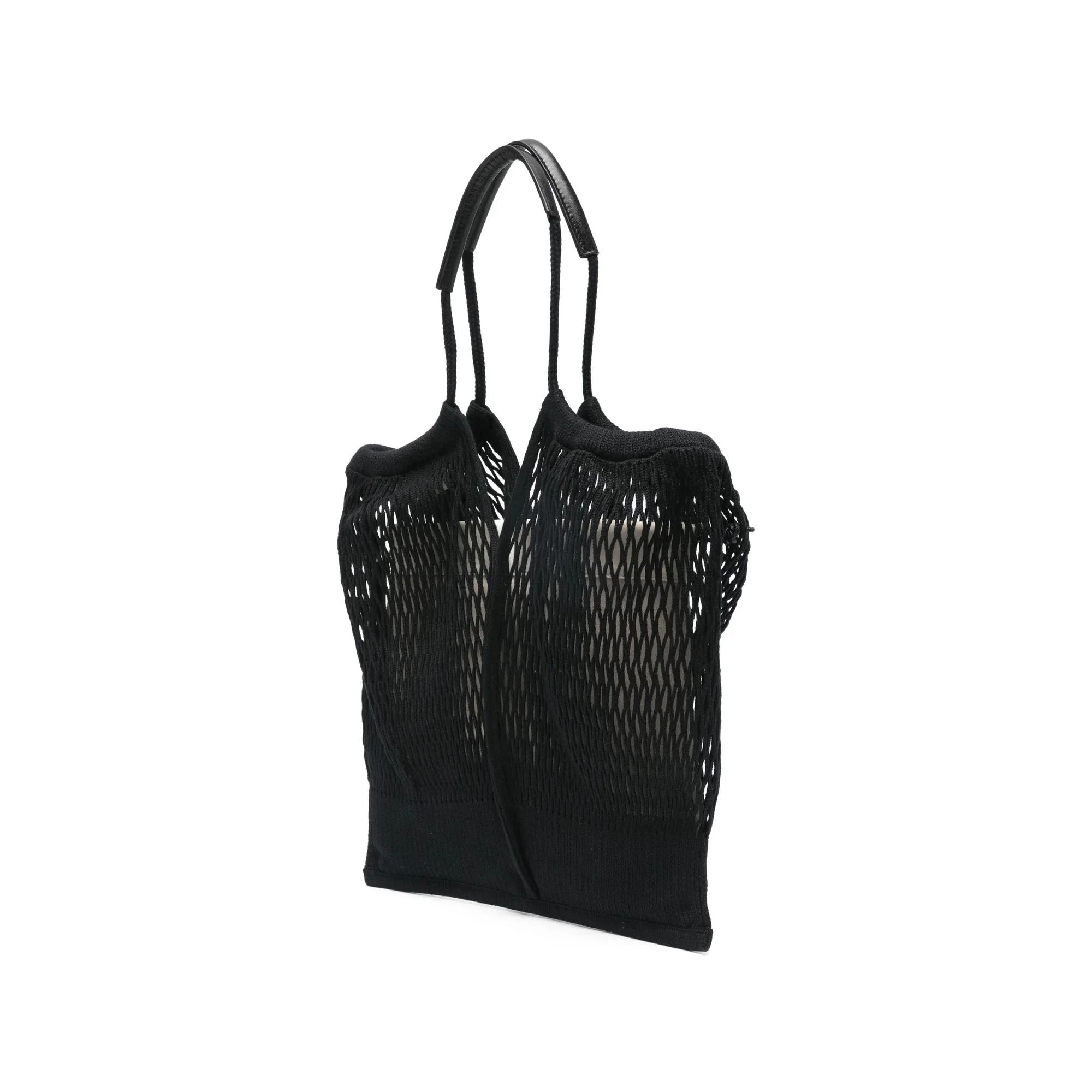 FLIT NET TOTEBAG LEATHER DETAILS #BLACK/NATURAL HEREU Bags CALELLA FLIT