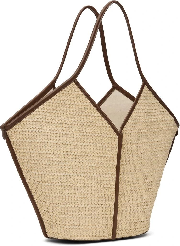 FLIT NET TOTEBAG LEATHER DETAILS #NATURAL/CHESTNUT HEREU Bags CALELLA FLIT