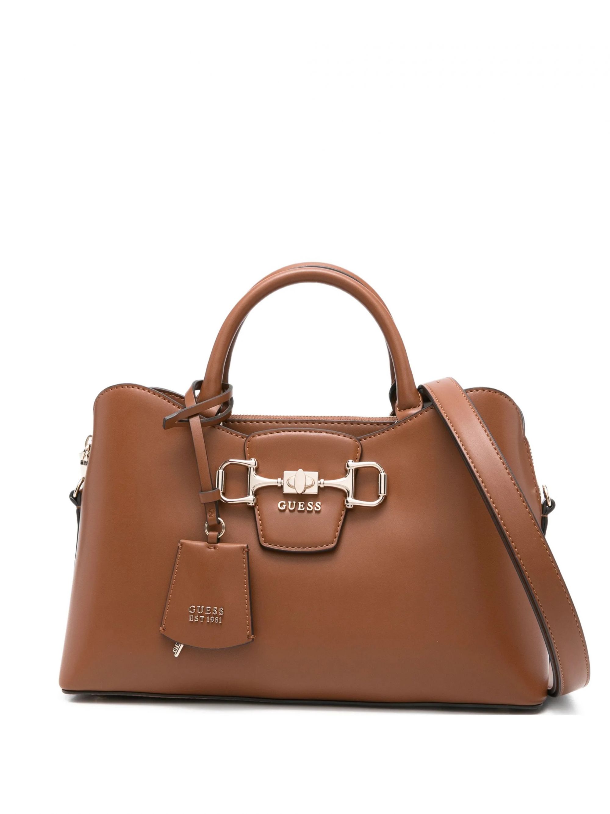 JANIE GIRLFRIEND SATCHEL #COGNAC GUESS  Bags HWVG99 10060 COG