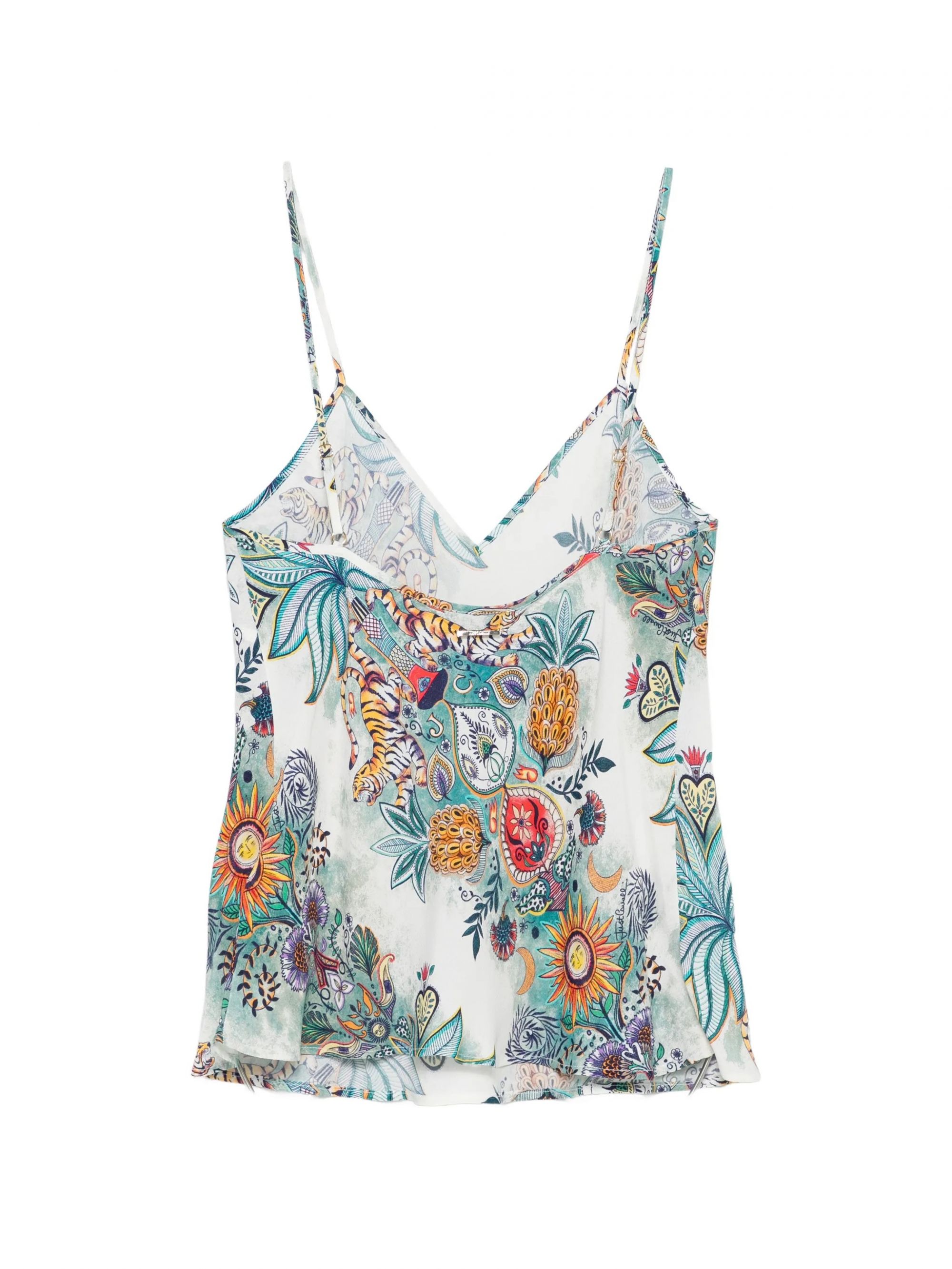 CAMISOLE CREPE VISCOSA TURCHESE CHIRO #217 JUST CAVALLI Top 80PAM201 NS837