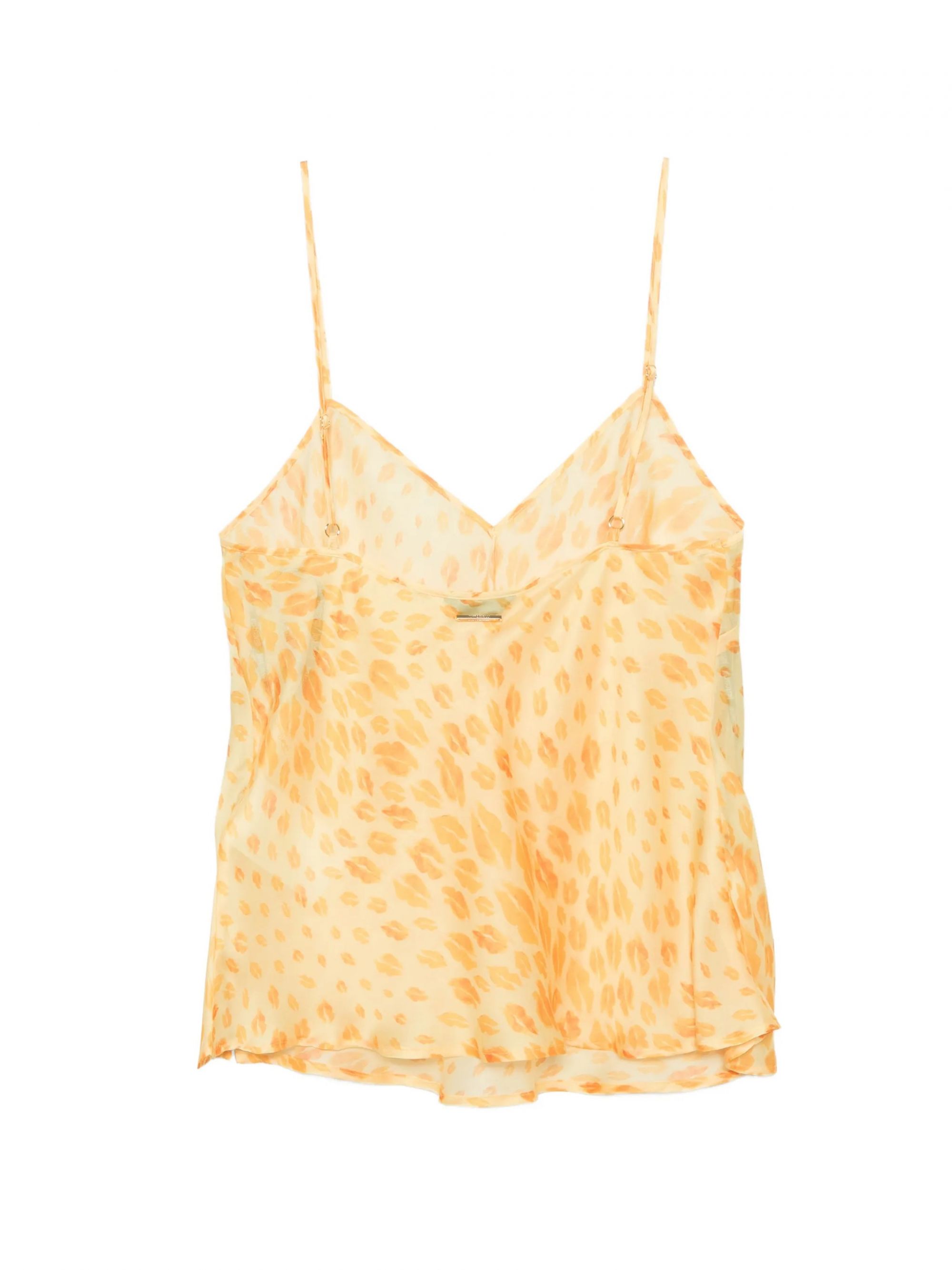CAMISOLE CHIFFON STAMPA JAGUAR KISS POP CORN #644 JUST CAVALLI Top 80PAM201 NS778
