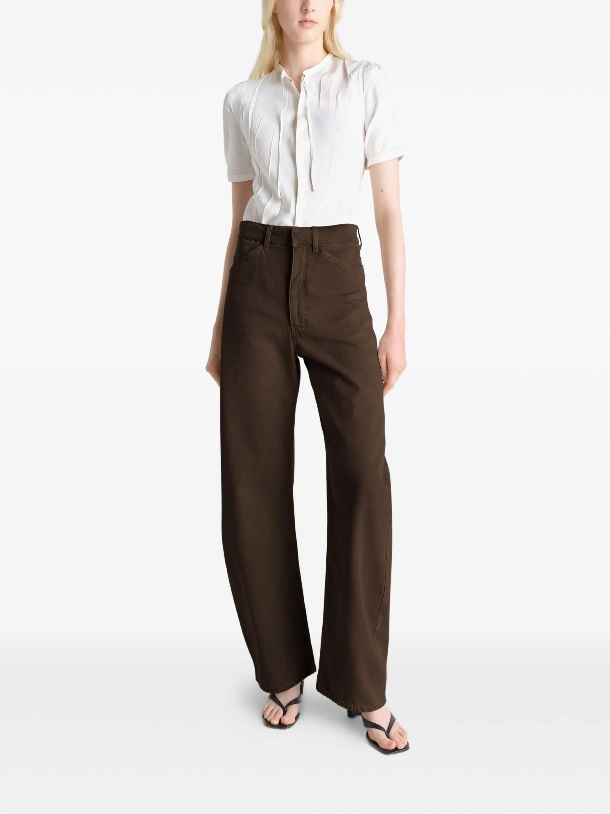 HIGH WAISTED CURVED PANTS #BR423 LEMAIRE Pantaloni PA1264 LD1068