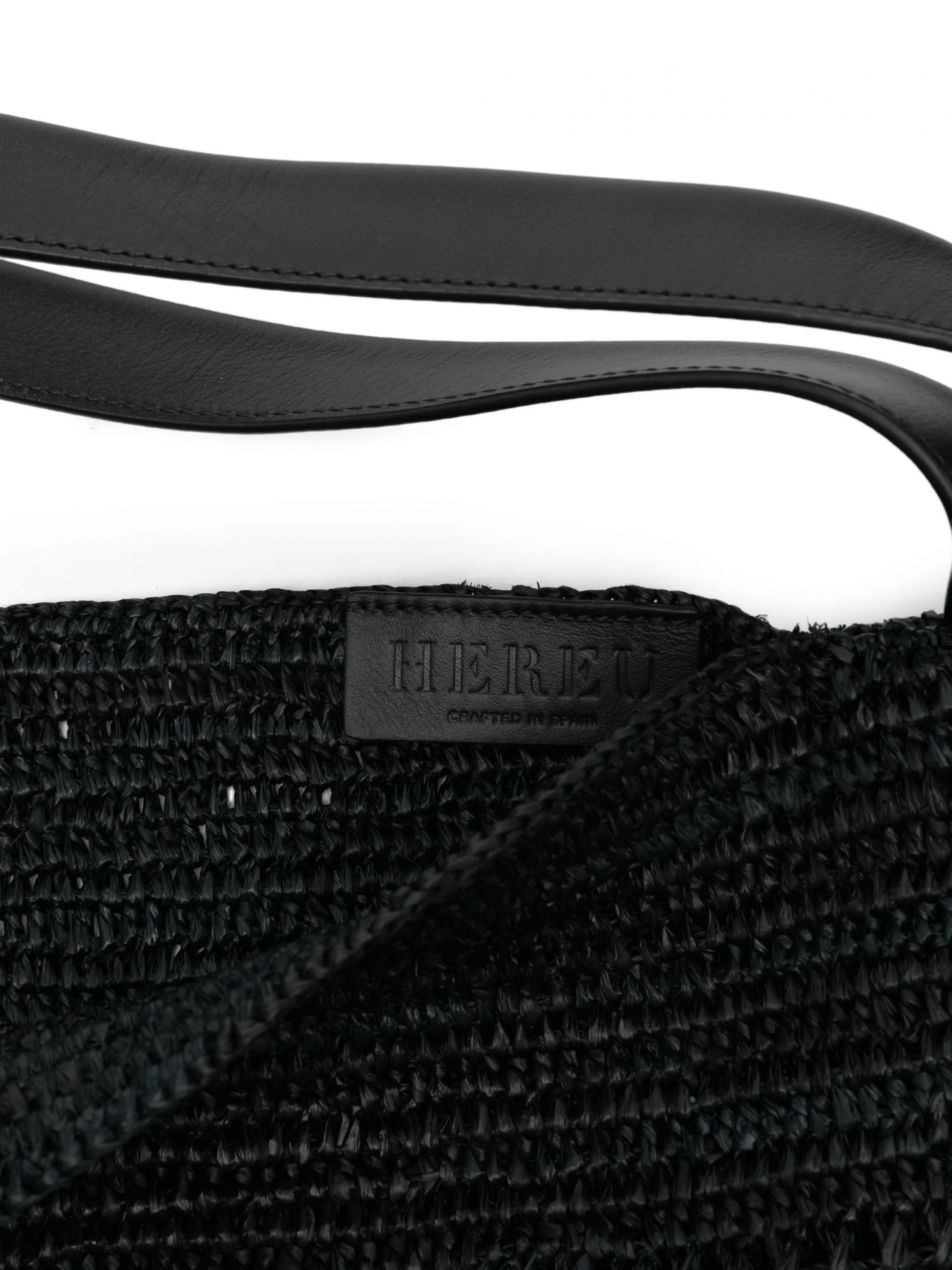 SLOUCHY CROCH. RAFFIA SHOULDER BAG #BLACK HEREU Bags CADOR