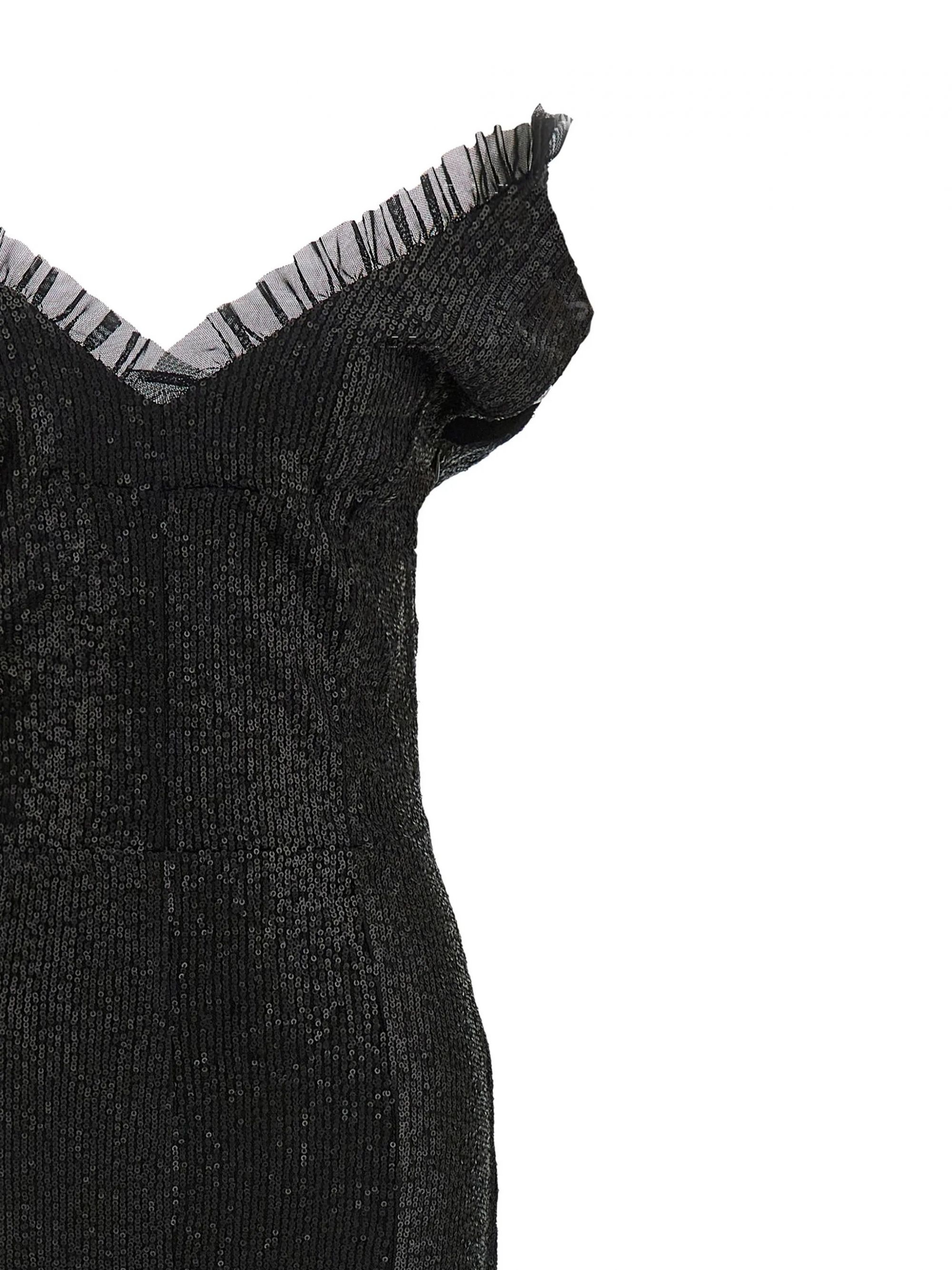 DOUBLE DROP SHOULDER GRACE FISHTAIL GOWN #BLACK NORMA KAMALI Vestiti ST4253SQS41001