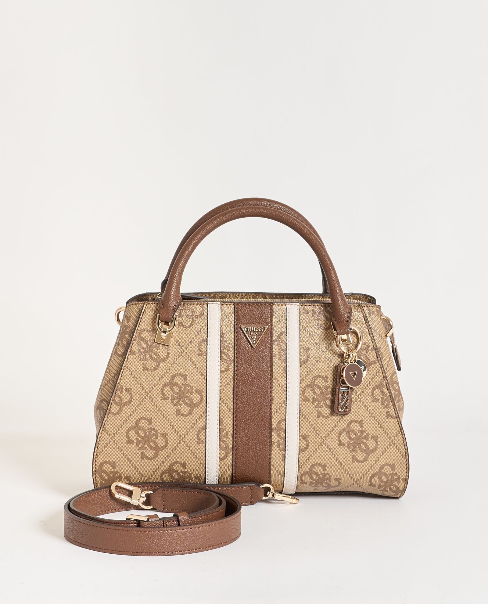 NOELLE II LUXURY SATCHEL #LATTE LOGO/BROWN GUESS  Bags HWSS96 72070 LGW