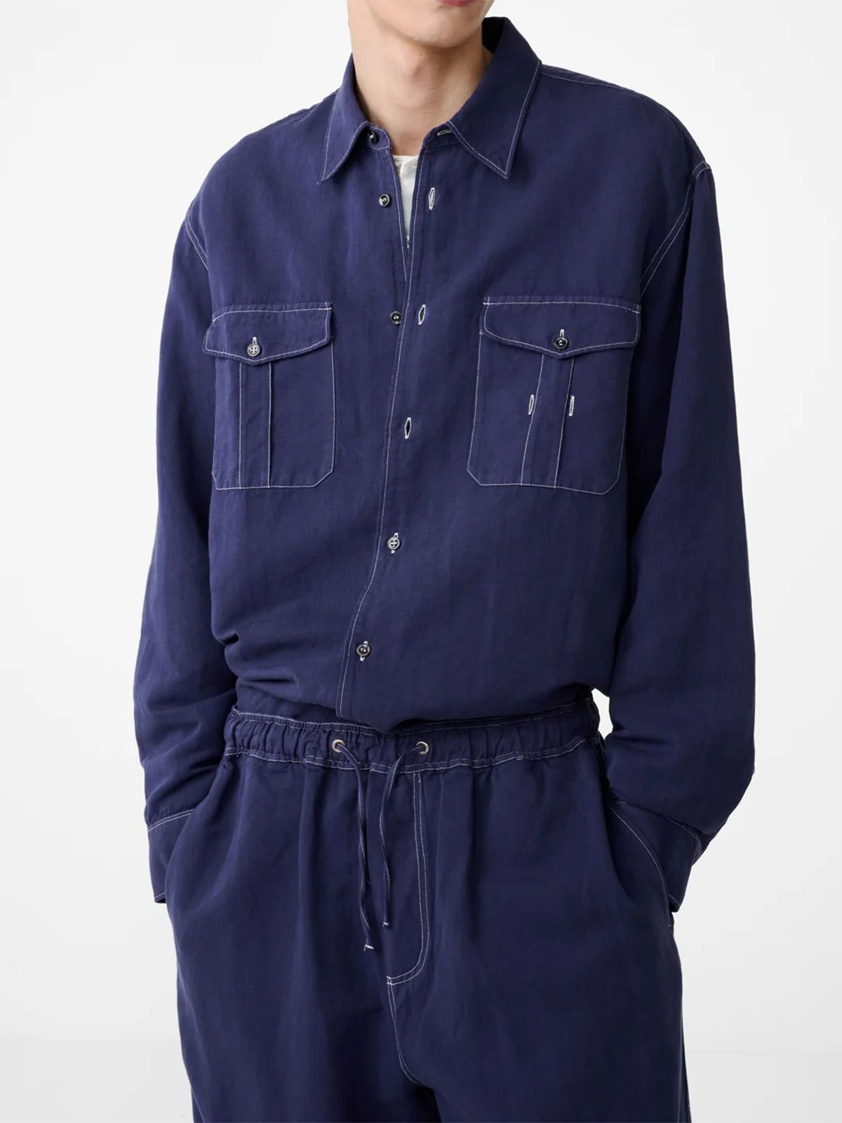 UTILITY POCKET SHIRT #INDIGO STUDIO NICHOLSON Shirt LOURO SNM 1478