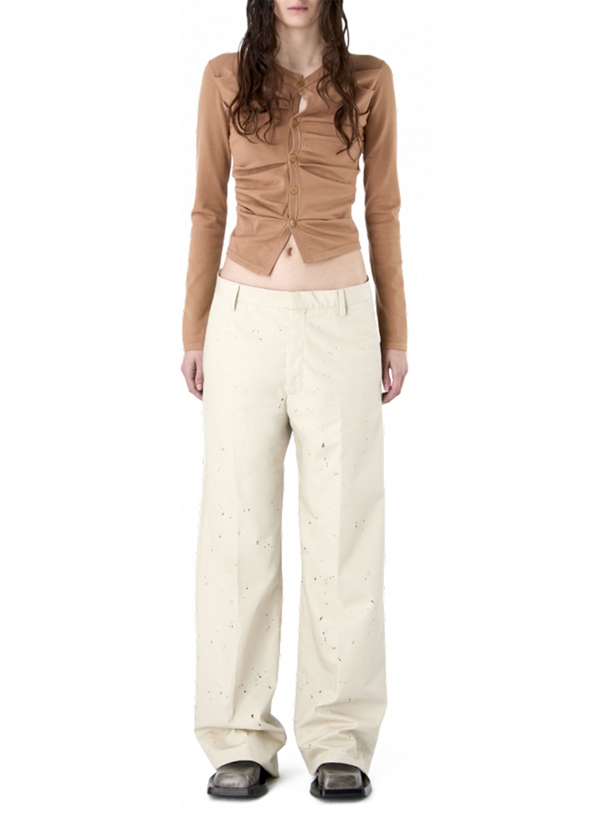 SLIM KNIT CARDIGAN #BEIGE CAMPER LAB Maglieria AU00085 003