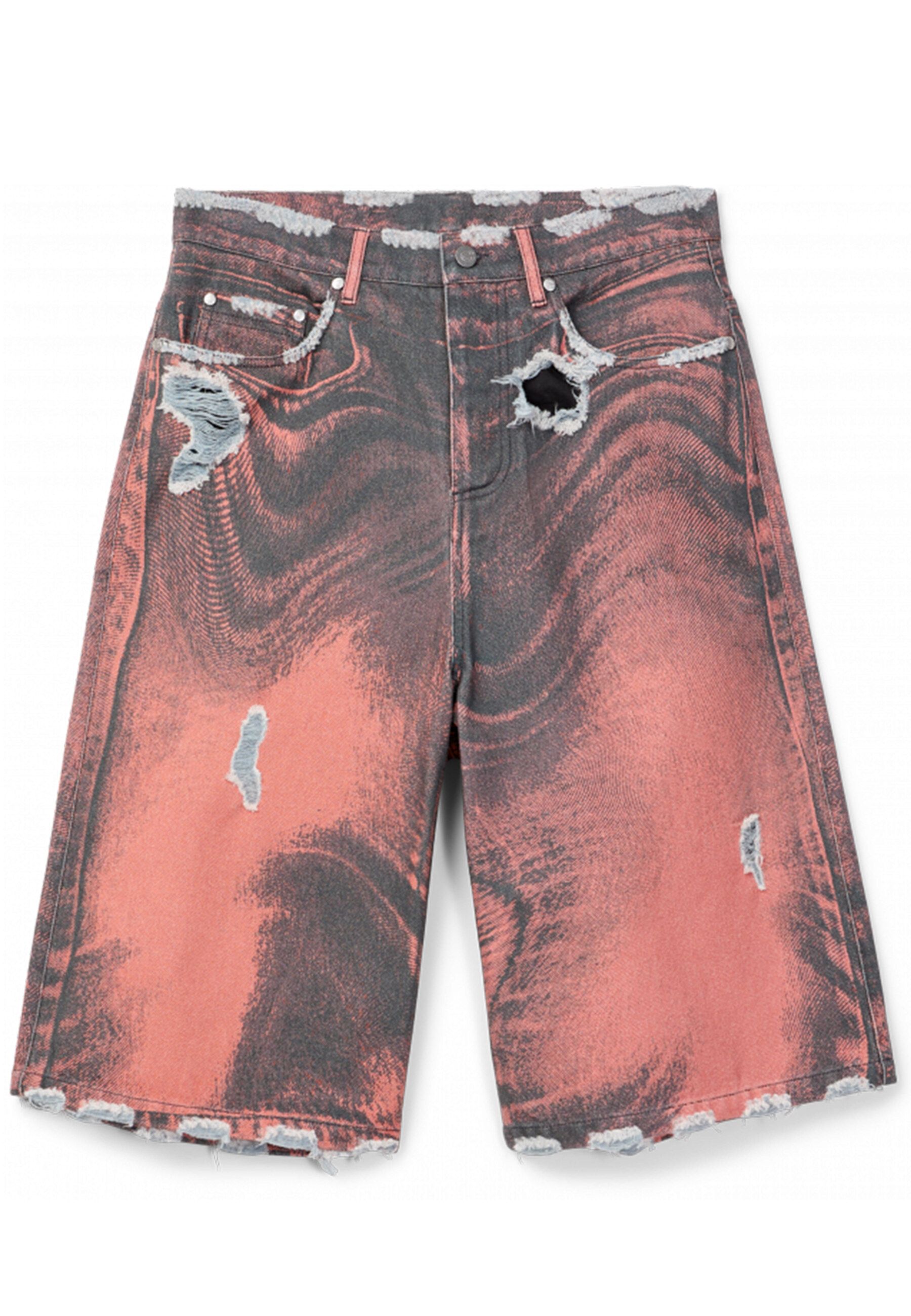 DISTORTED DISTRESSED SHORTS #BURN.ORANGE-BLACK CAMPER LAB Shorts AU00065 002