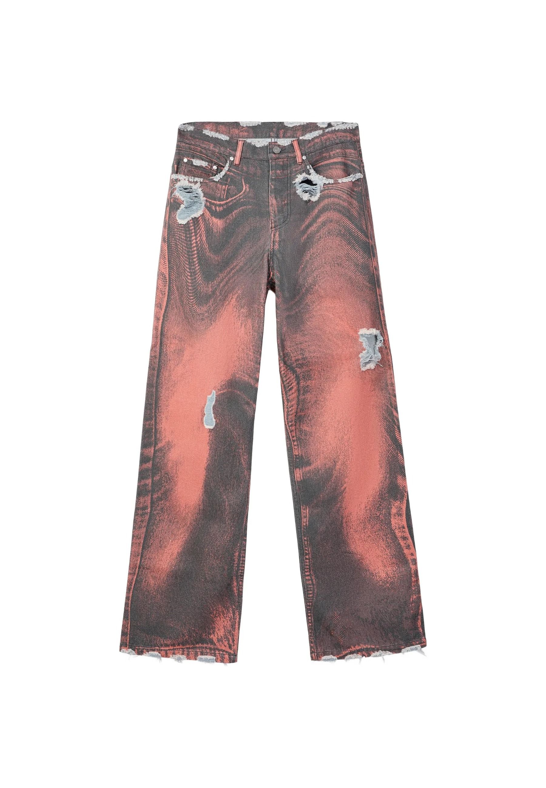 DISTORTED DISTRESSED JEANS #BURN.ORANGE-BLACK CAMPER LAB Jeans AU00064 002