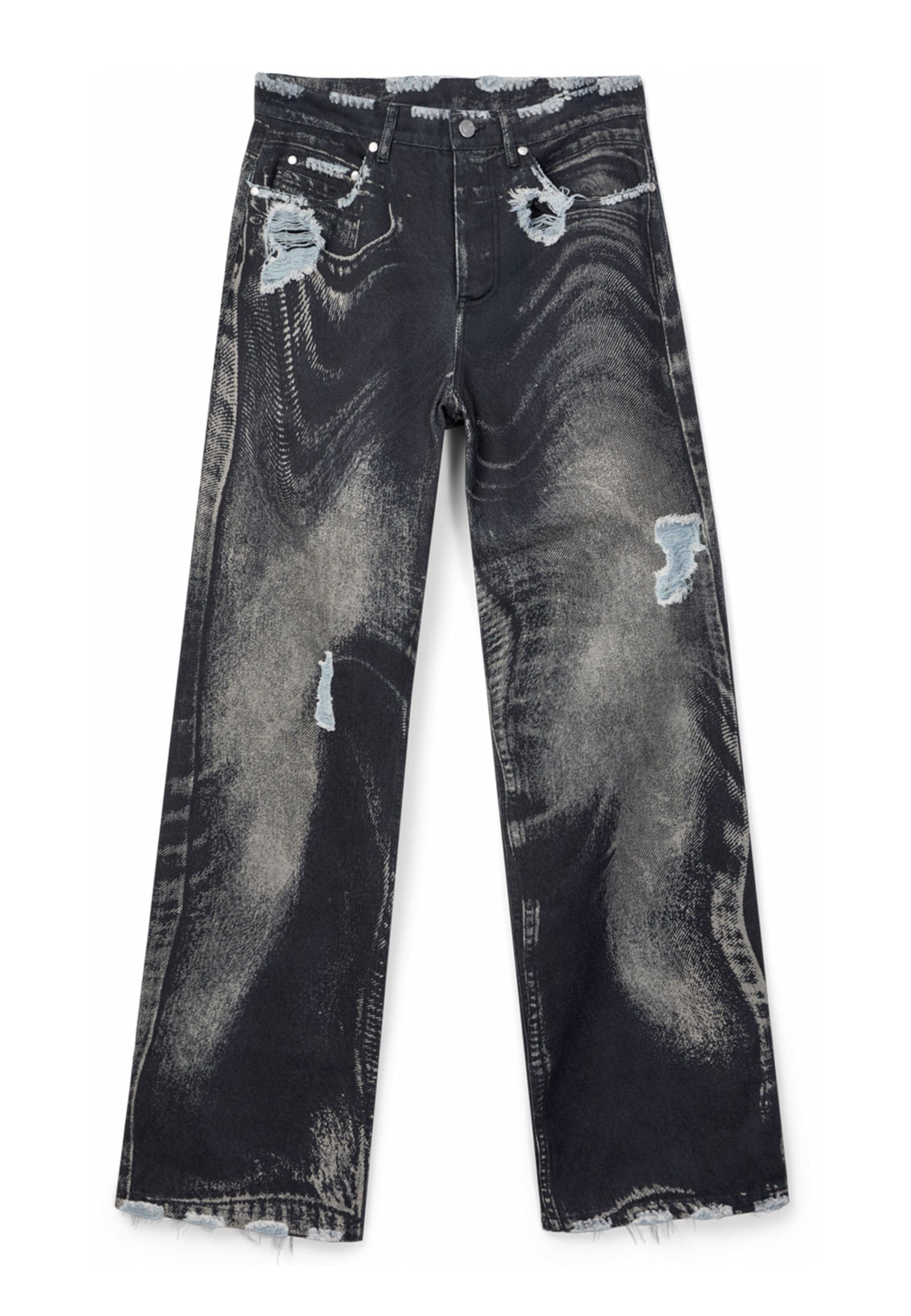 DISTORTED DISTRESSED JEANS #BLACK-GREY CAMPER LAB Jeans AU00064 001