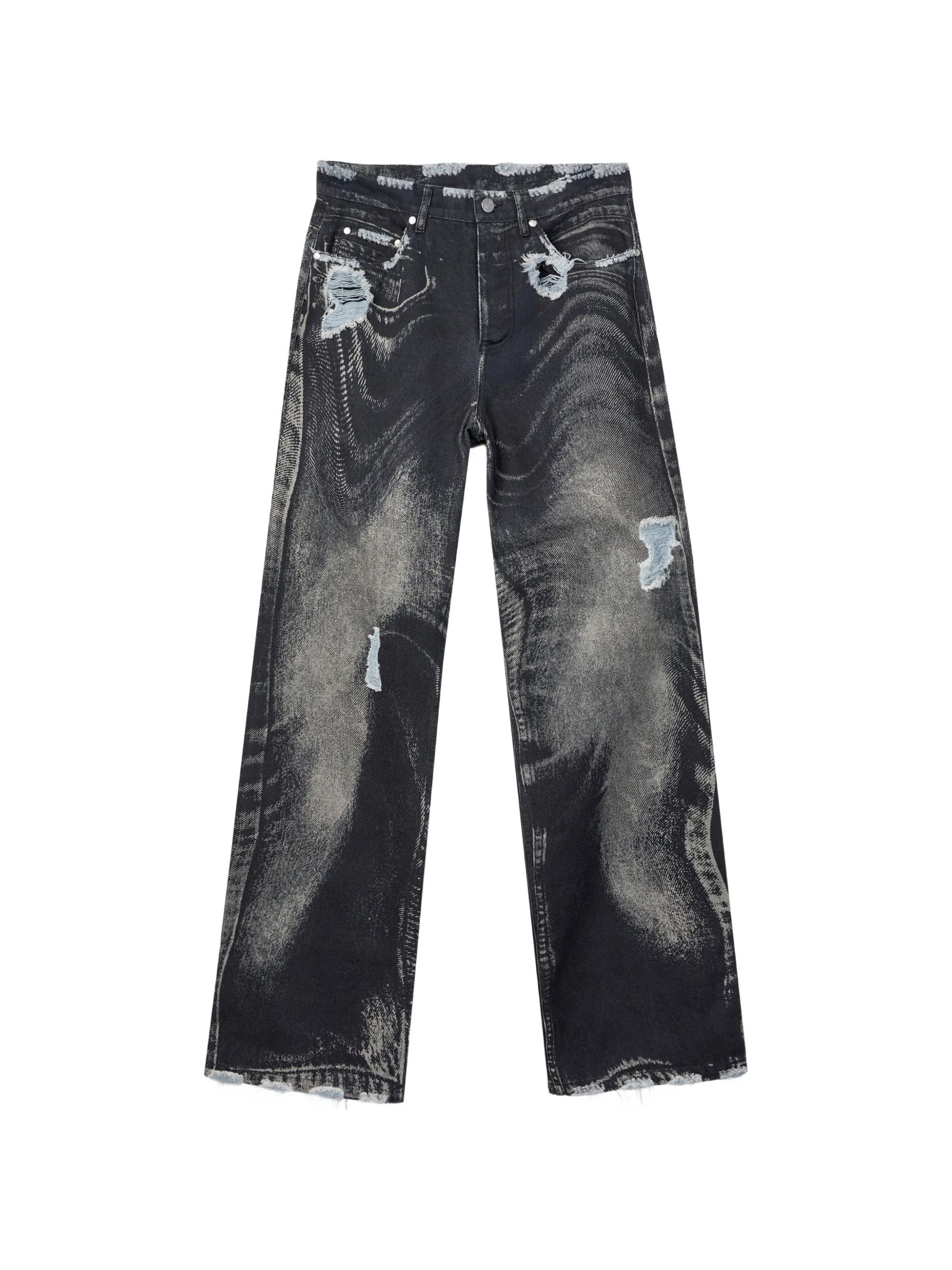 DISTORTED DISTRESSED JEANS #BLACK-GREY CAMPER LAB Jeans AU00064 001