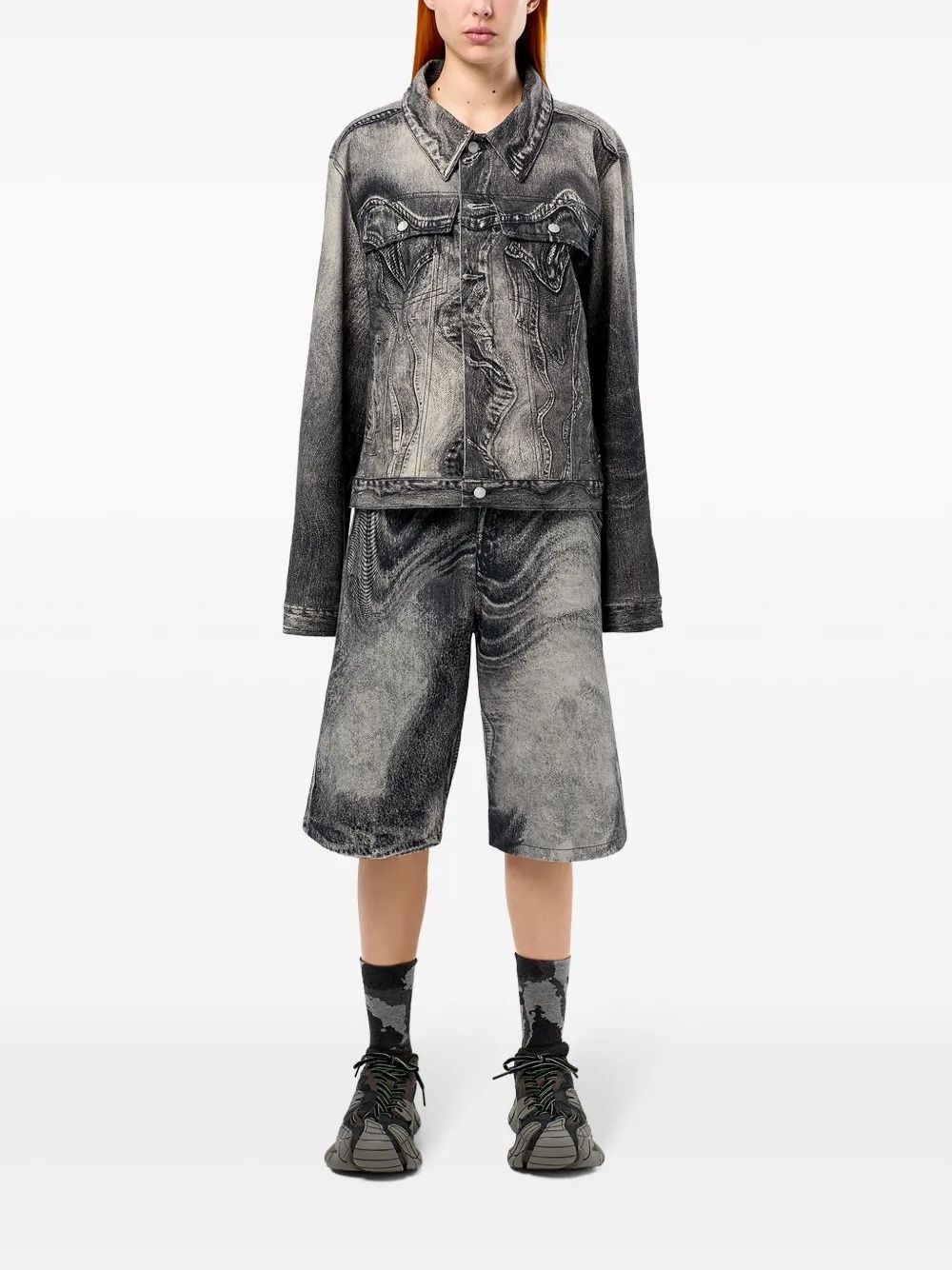 DISTORTED DISTRESSED SHORTS #BLACK-GREY CAMPER LAB Shorts AU00065 001