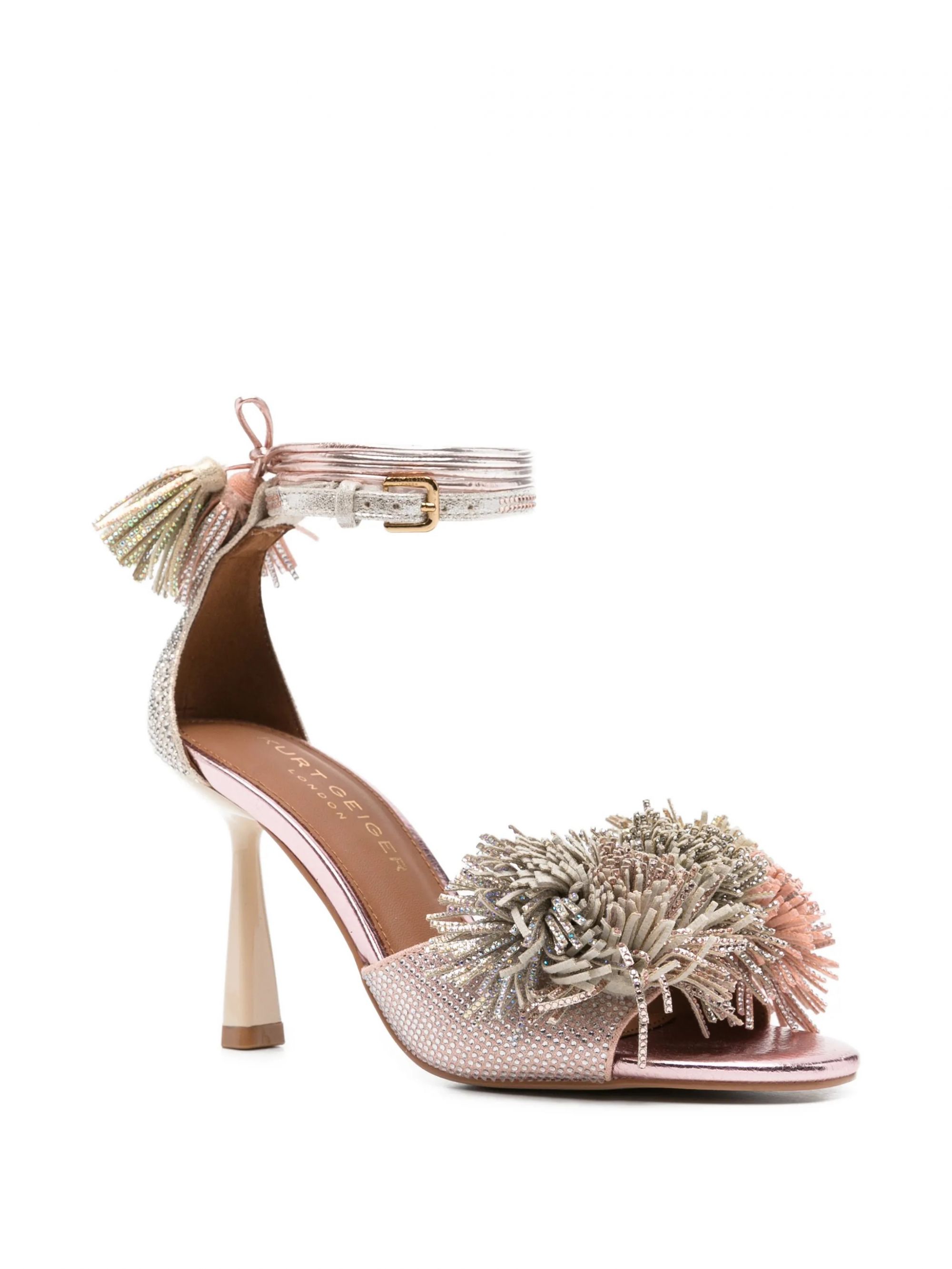 POM POM ANKLE TIE SANDAL #METAL KURT GEIGER LONDON Scarpe 4366165209