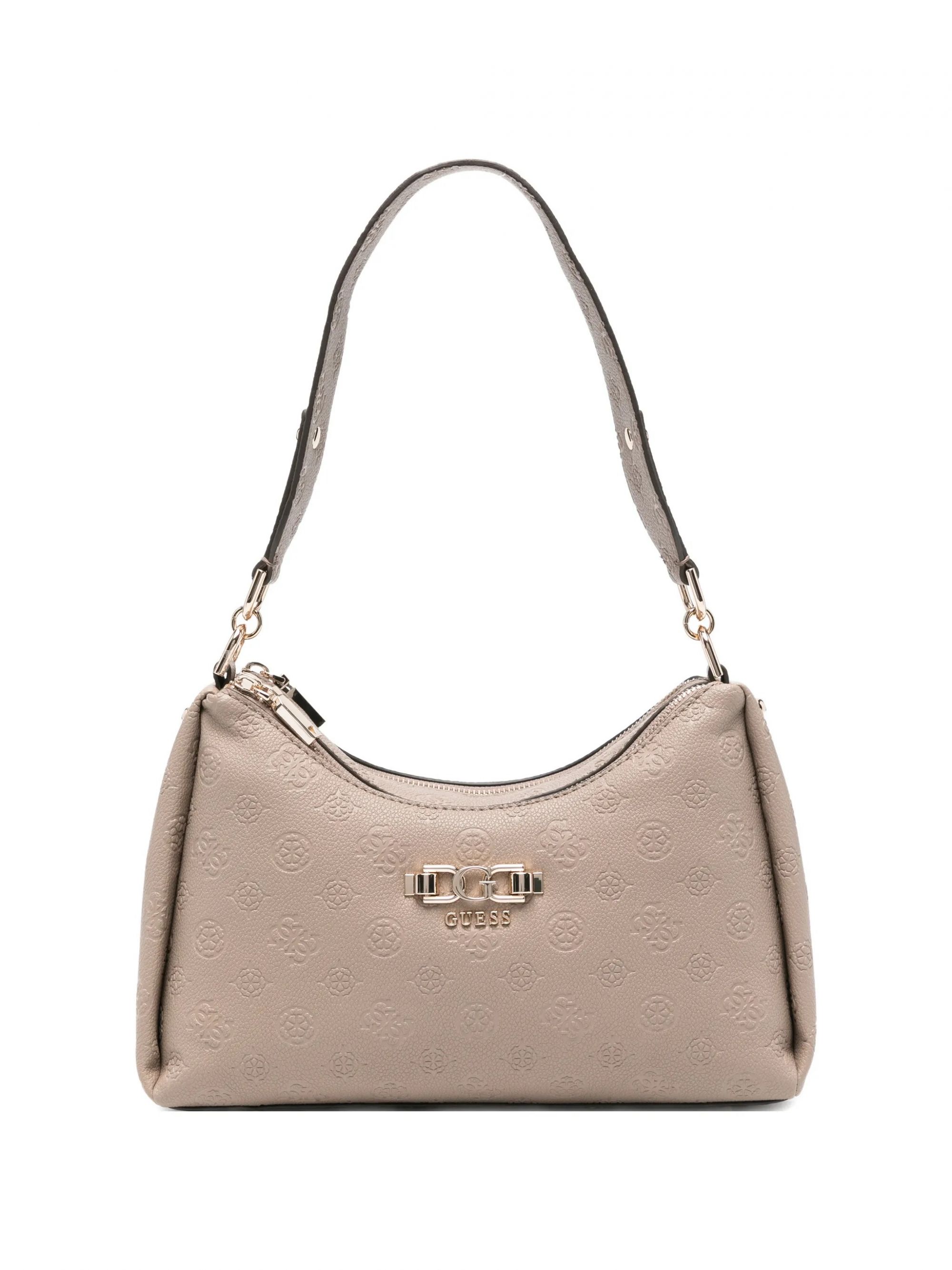ANISE DOUBLE ZIP SHOULDER BAG #DARK TAUPE LOGO GUESS  Borse HWPD99 16180 DKO