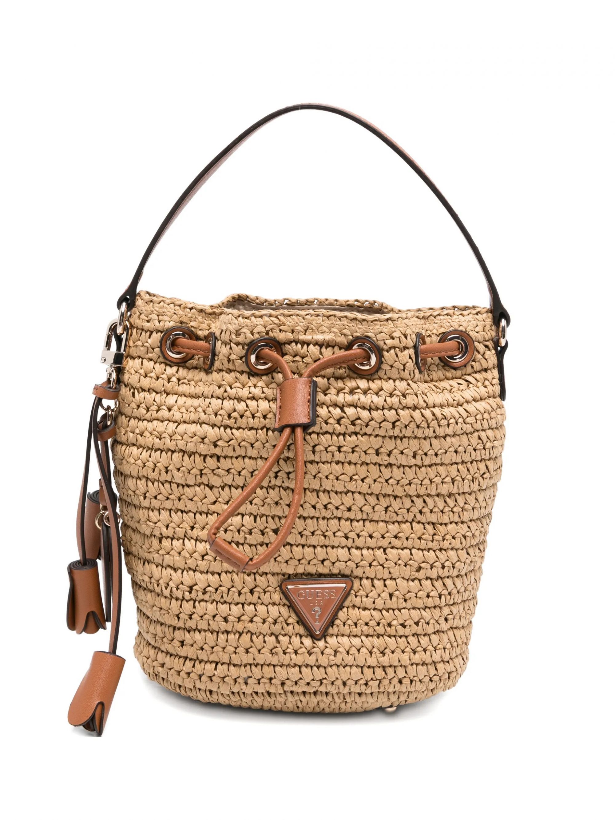 OFELIA TOP HANDLE BUCKET #NATURAL/COGNAC GUESS  Borse HWWG99 23030 NTC