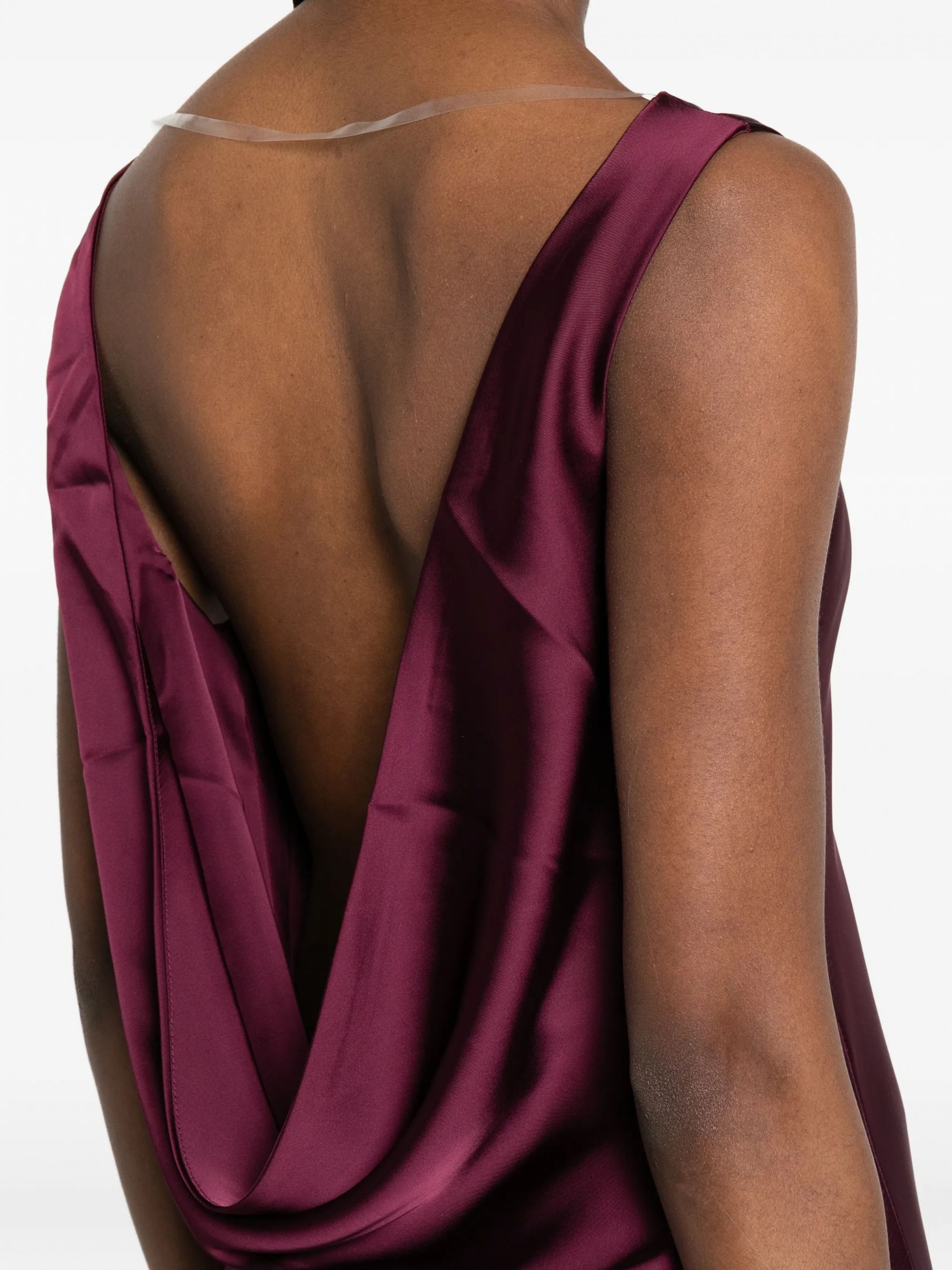 SLEEVELESS LOW BACK DRAPE GOWN #PLUM NORMA KAMALI Vestiti ST4253SAP15043