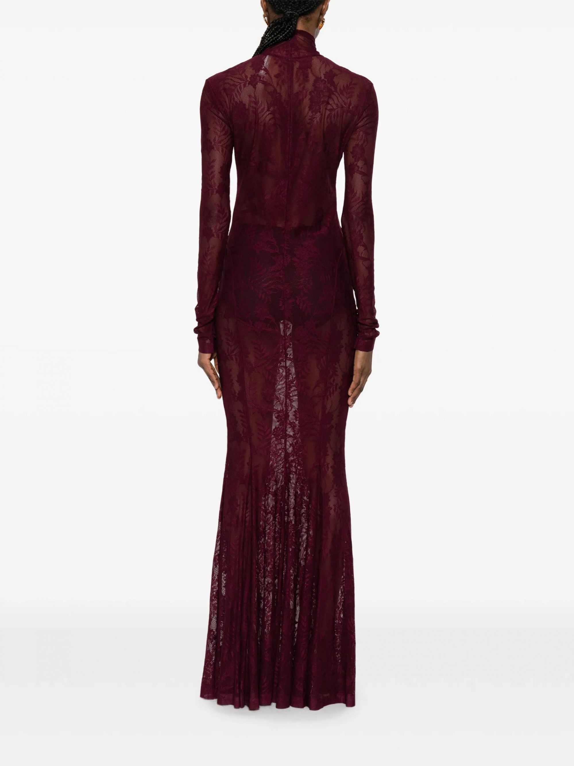 LONG SLEEVE TURTLE FISHTAIL GOWN #PLUM NORMA KAMALI Dress ST4253SL251043