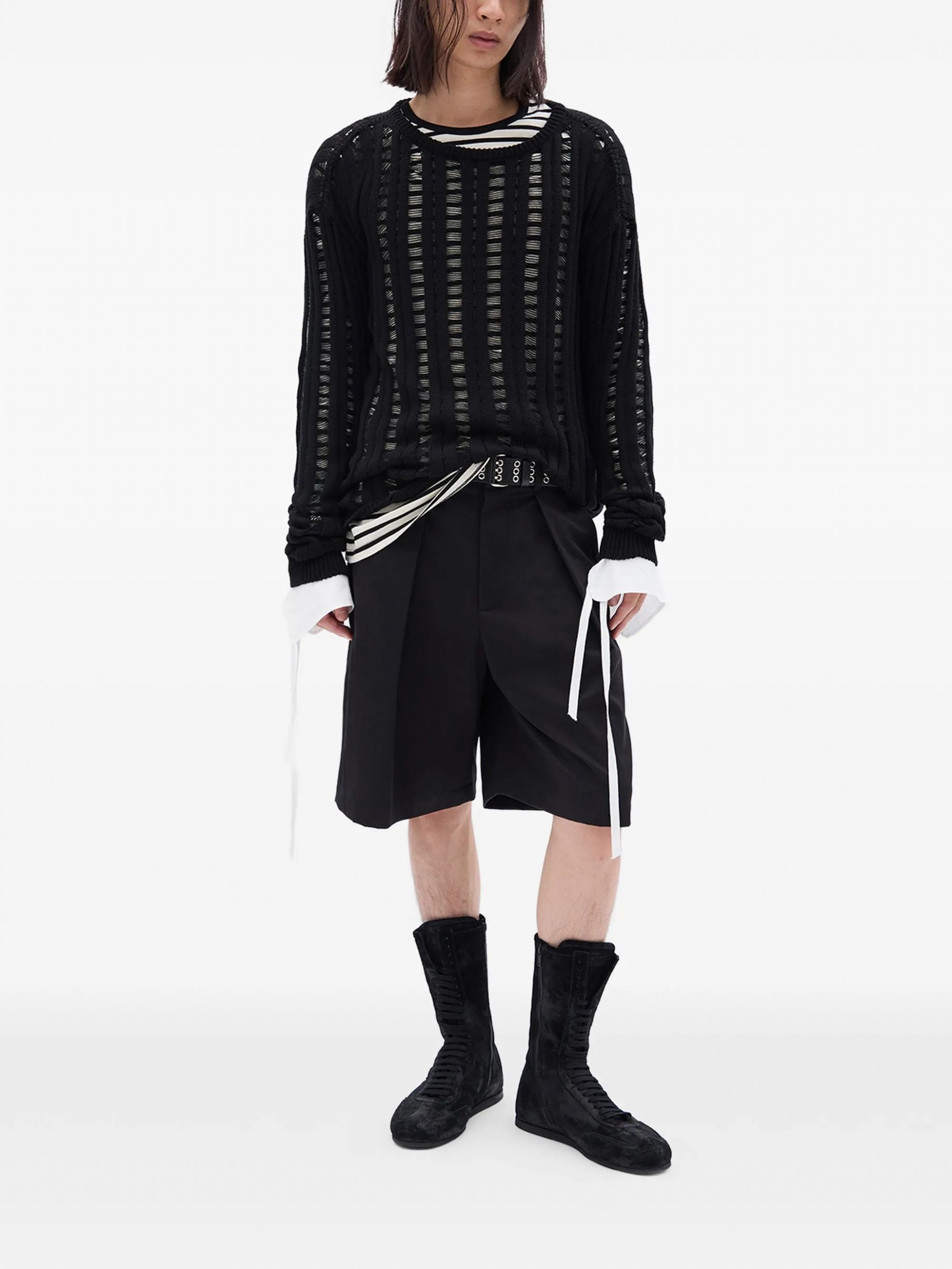 DANIAL LADDER STITCH BLACK #099 ANN DEMEULEMEESTER Maglieria B0013752 KN085 099