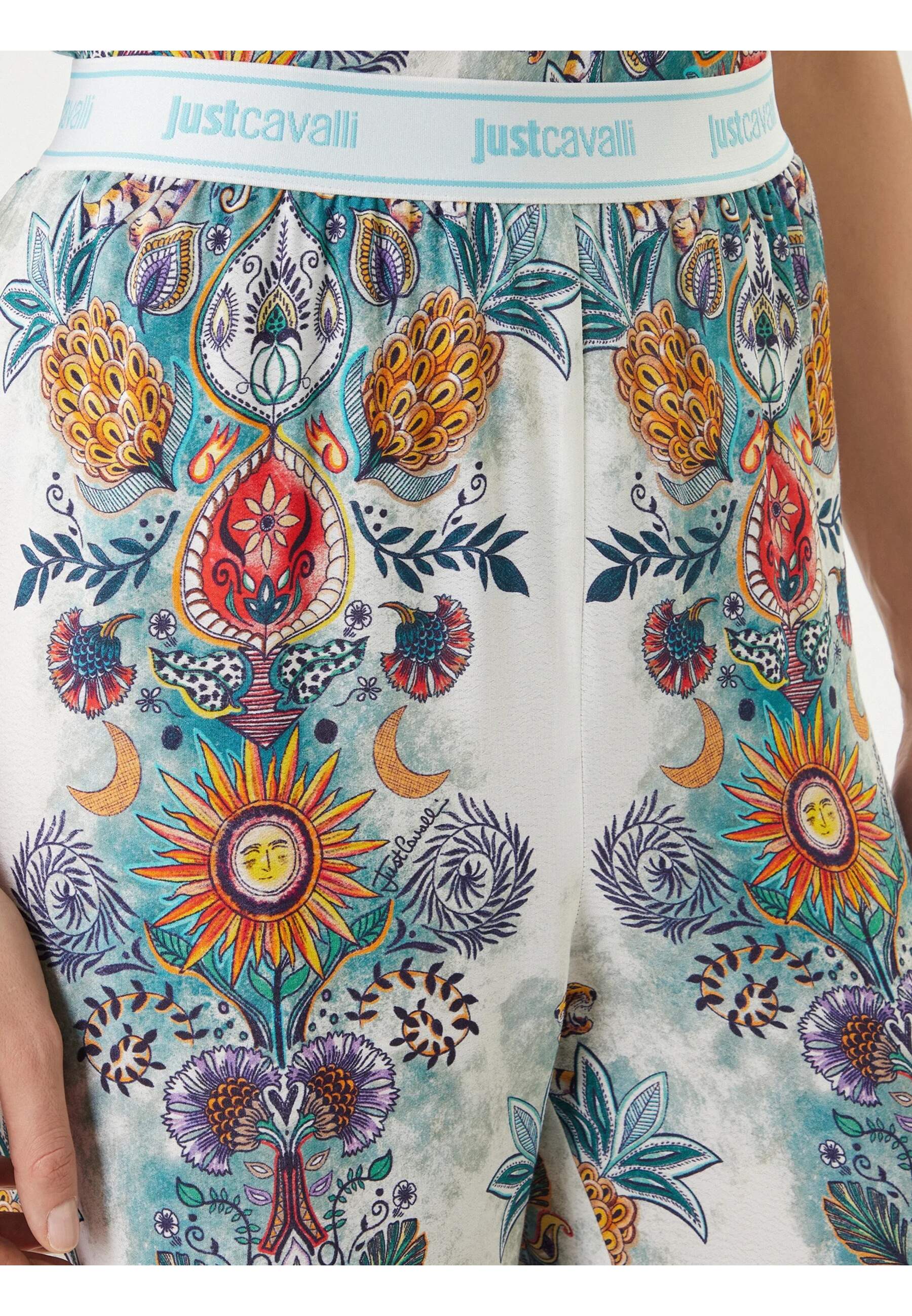 REGULAR CREPE VISCOSA TURCHESE CHIRO #217 JUST CAVALLI Pantaloni 80PAA120 NS837