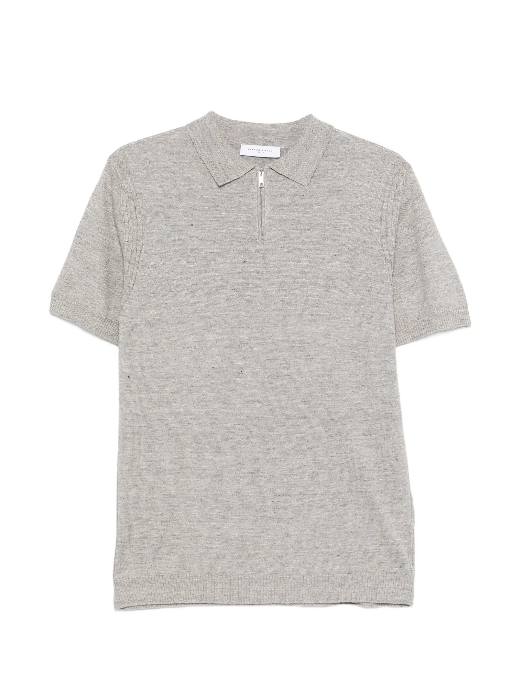 POLO ZIP M/CORTA MISTO LINO GREY #10 DANIELE FIESOLI Maglieria 3083