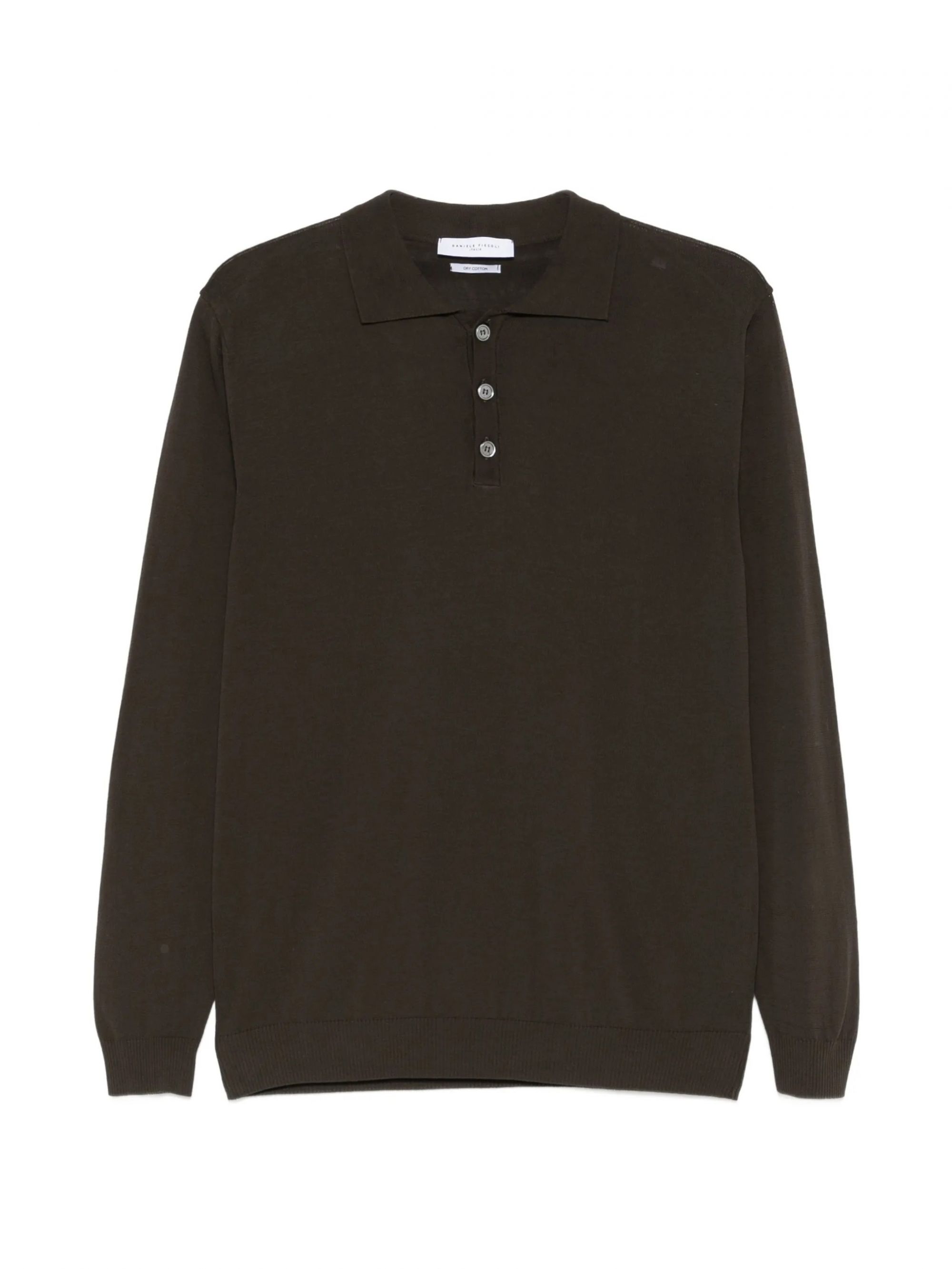 POLO M/LUNGA COTTON CREPE MORO #33 DANIELE FIESOLI Maglieria 0310