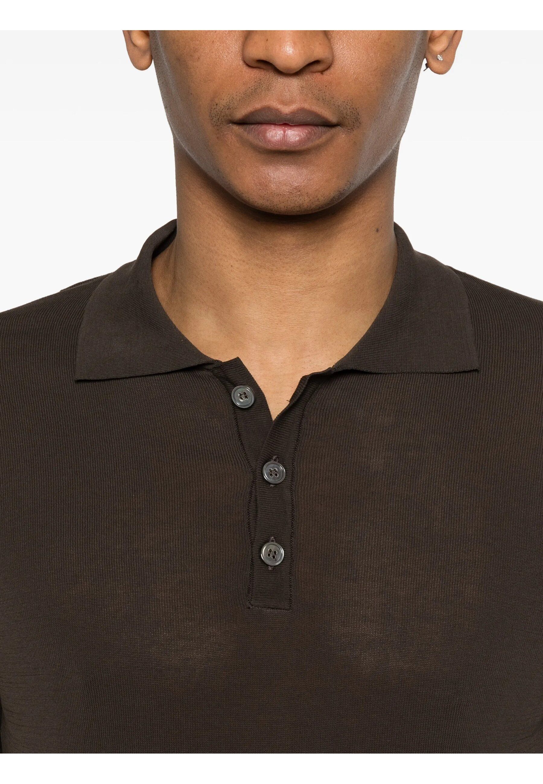 POLO M/LUNGA COTTON CREPE MORO #33 DANIELE FIESOLI Maglieria 0310