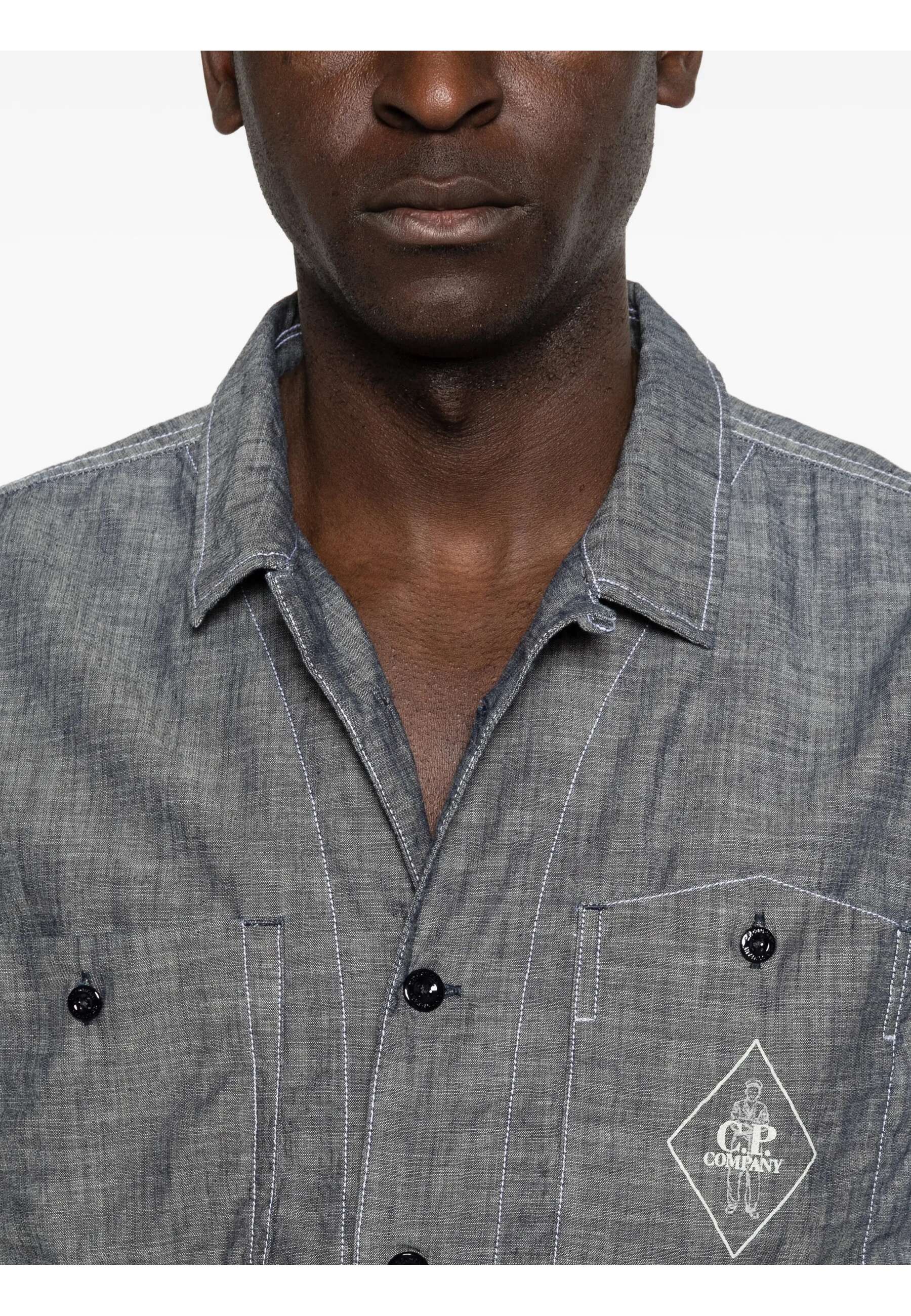 SHIRT SHORT SLEEVE IN CHAMBRAY #D17 C.P. COMPANY Camicie 20CMSH196A110065W