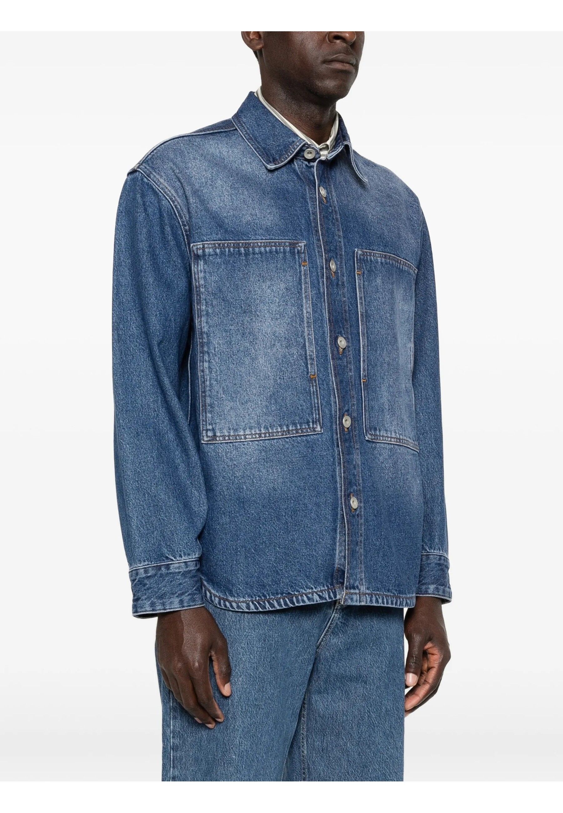 DENIM OVERSHIRT #WORN WASH INDIGO STUDIO NICHOLSON Camicie SAXON SNM 1524